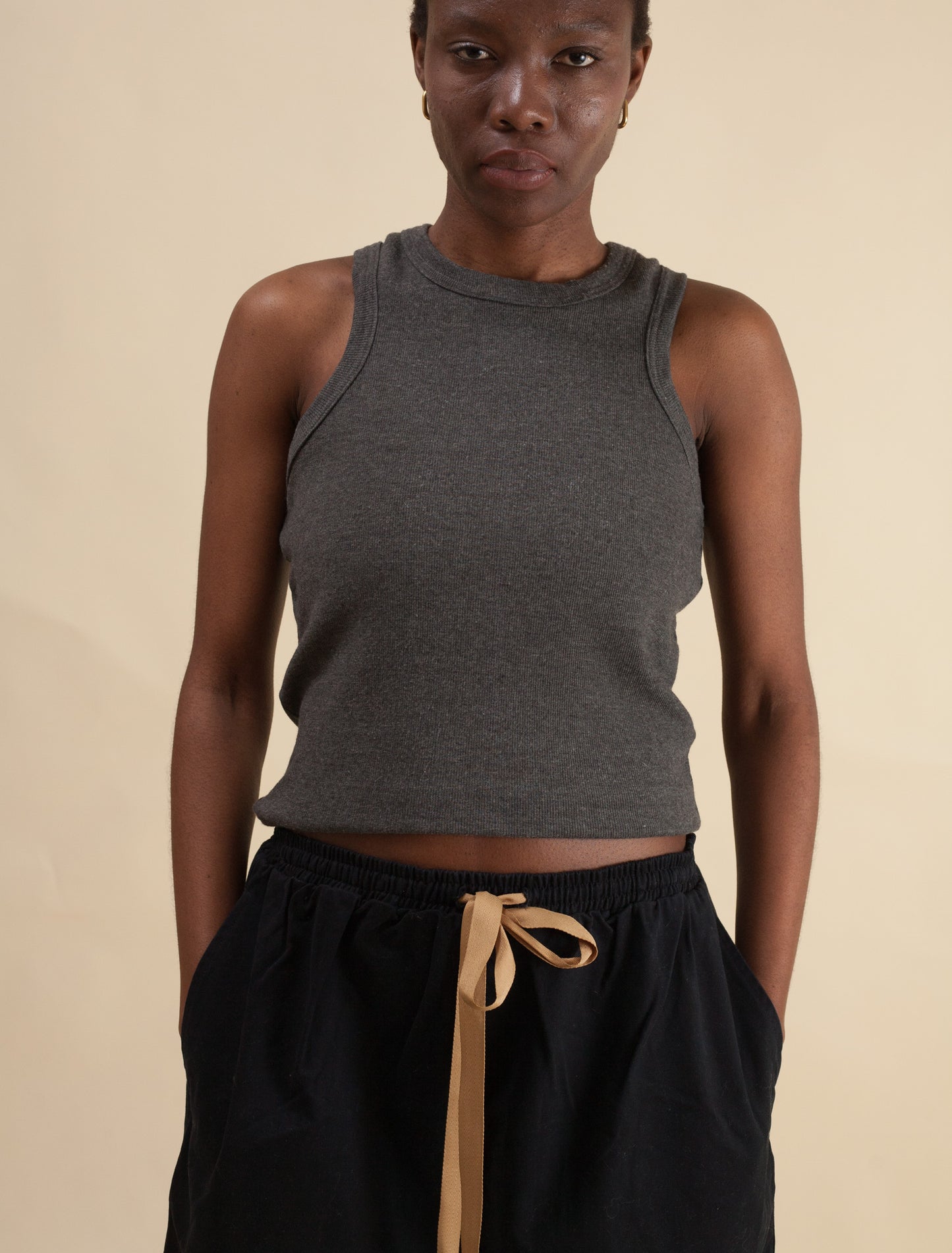 Ribbed Vest (Charcoal)