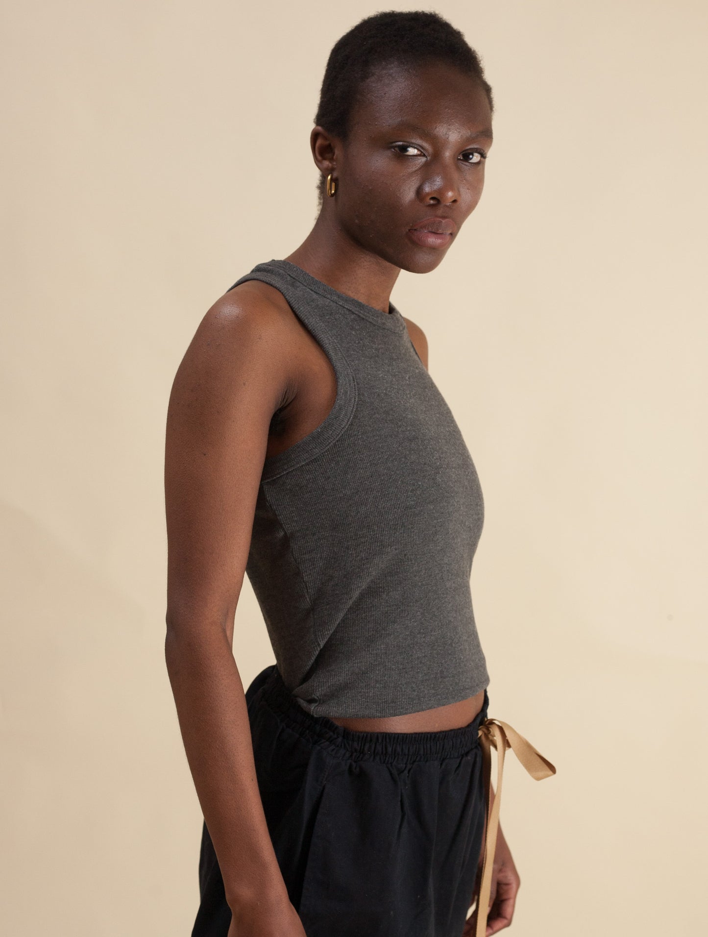 Ribbed Vest (Charcoal)