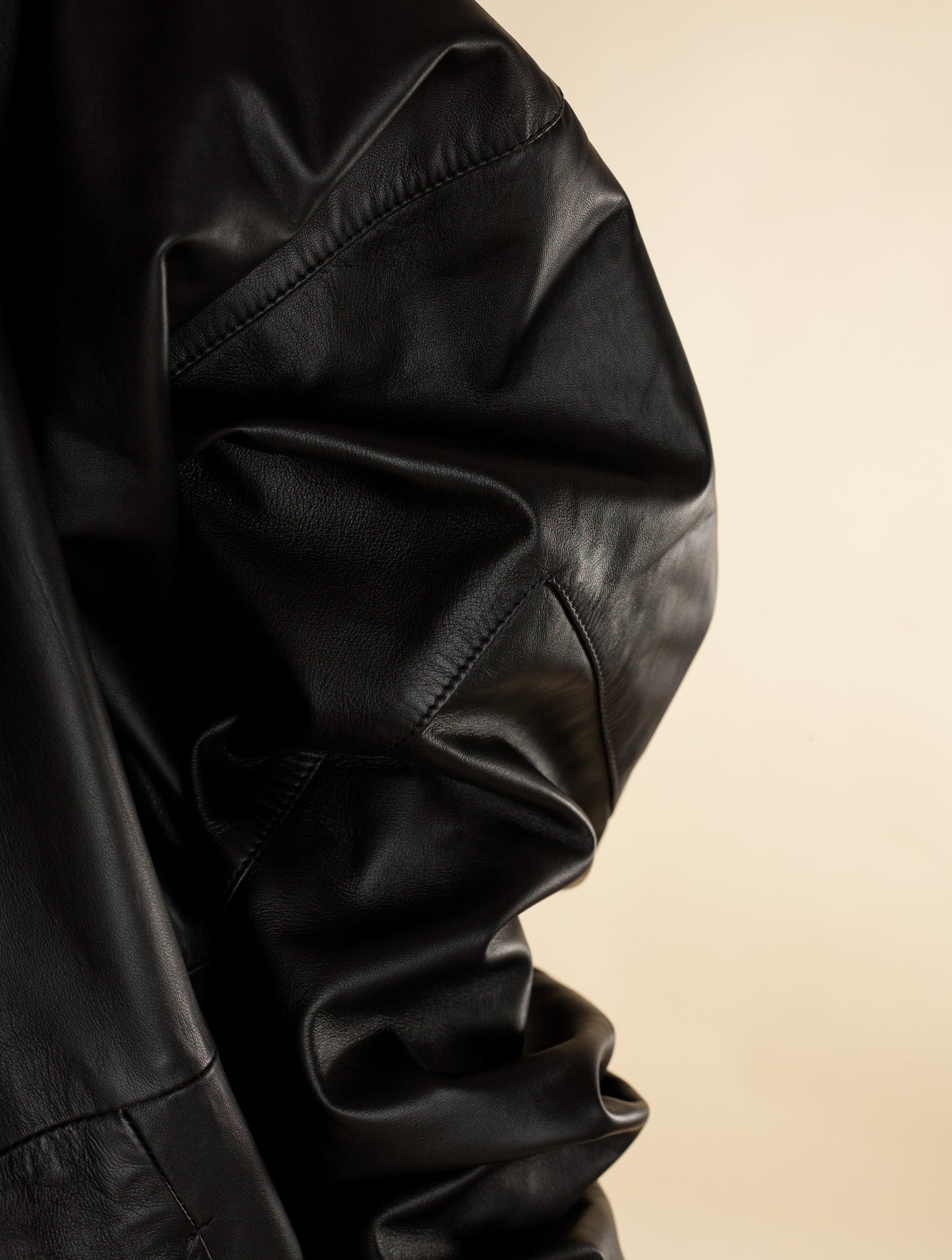 Oversized Nappa Leather Jacket (Black)