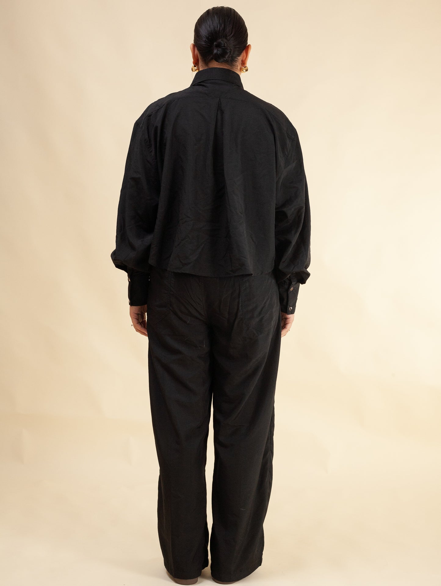 Cropped Shirt ( Black tech)