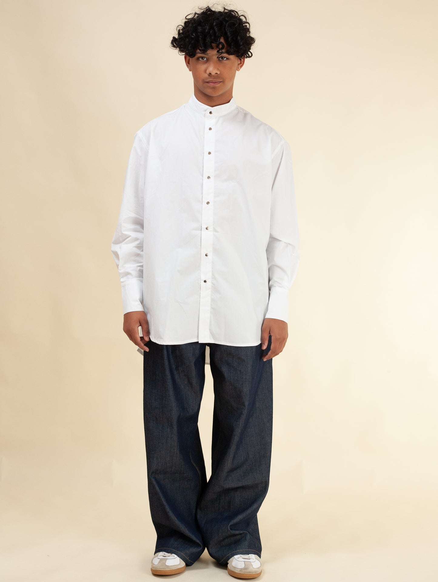 Mandarin Shirt (White Poplin)