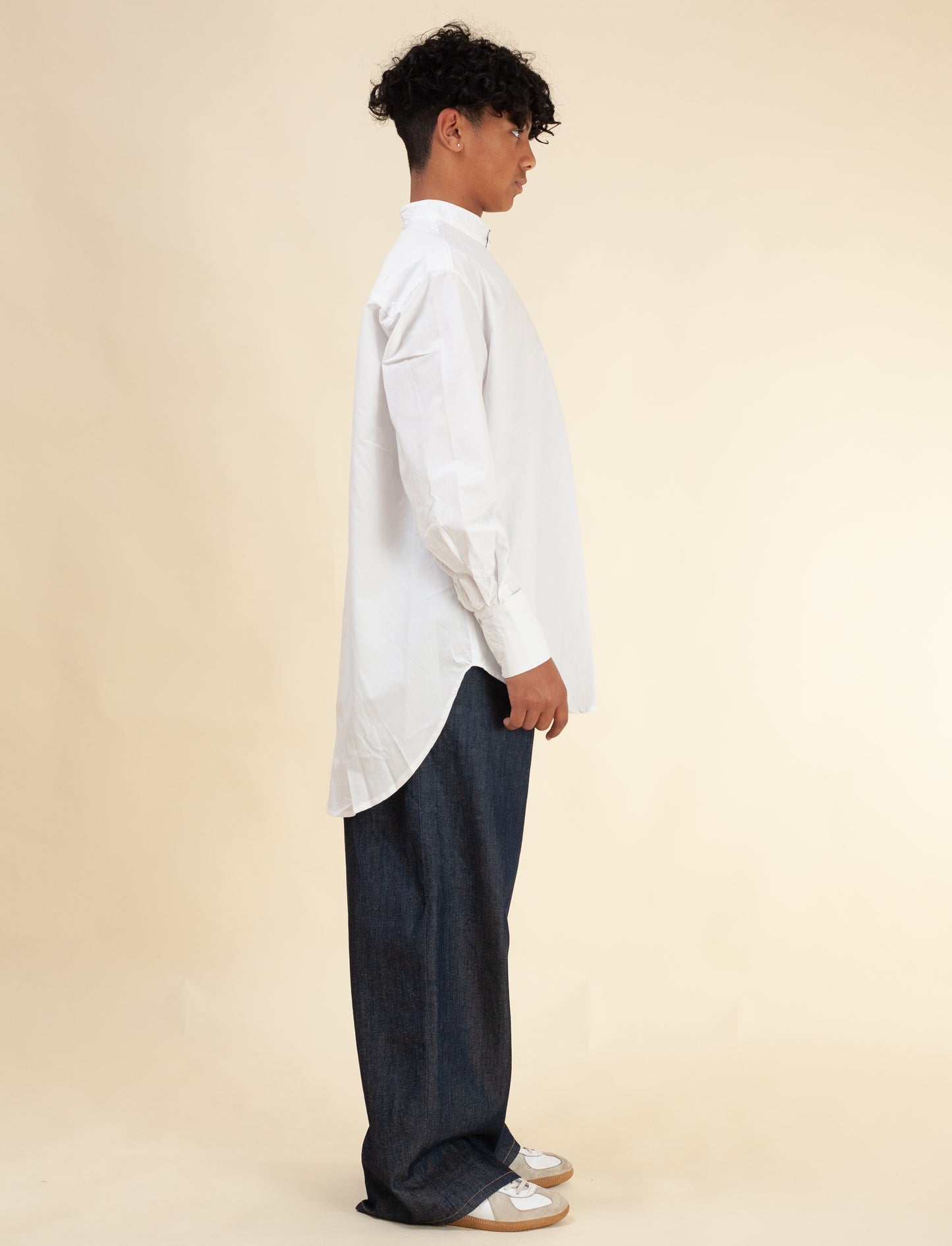 Mandarin Shirt (White Poplin)