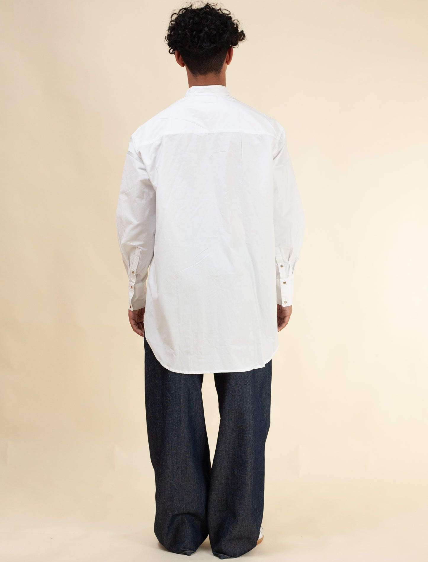 Mandarin Shirt (White Poplin)