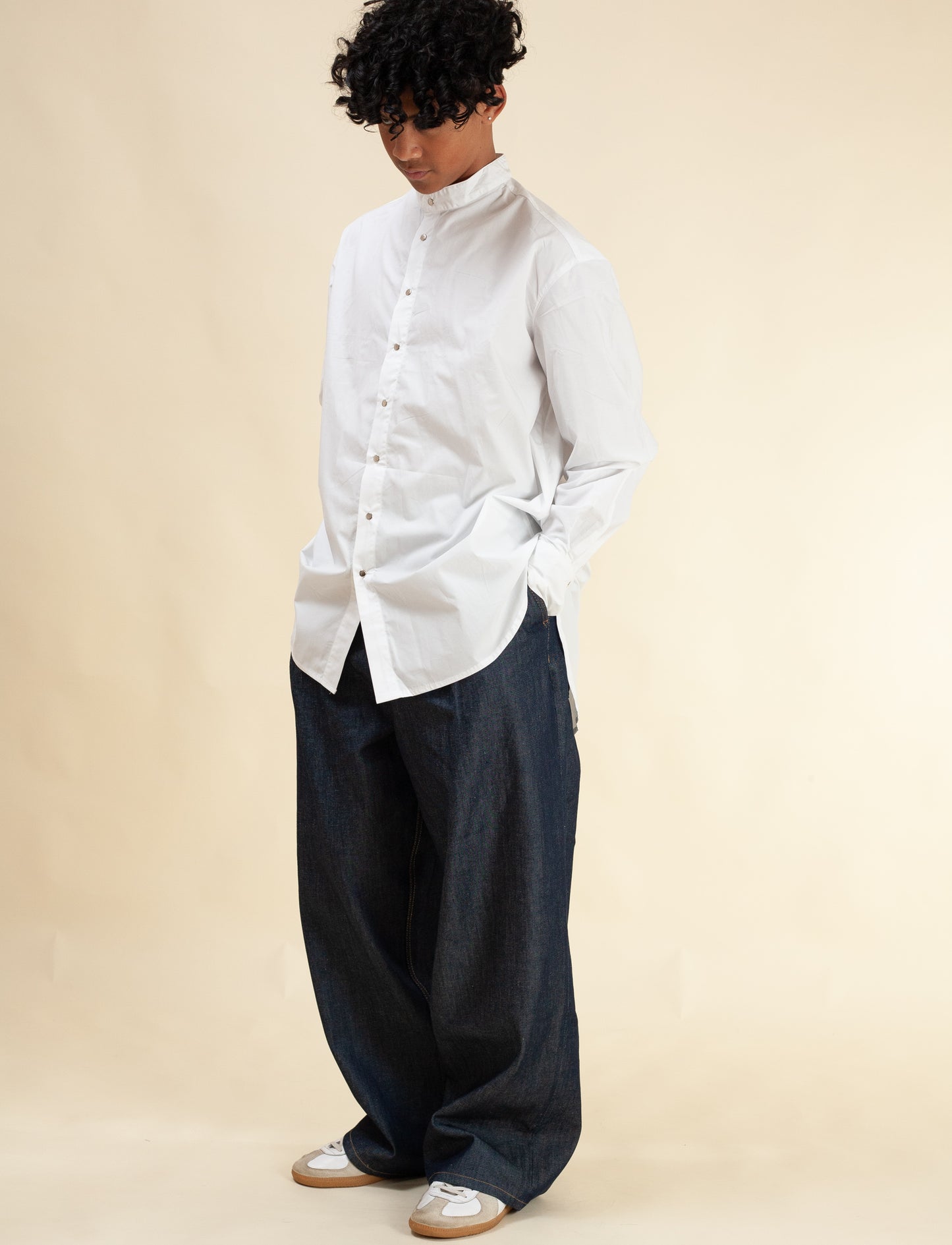 Mandarin Shirt (White Poplin)