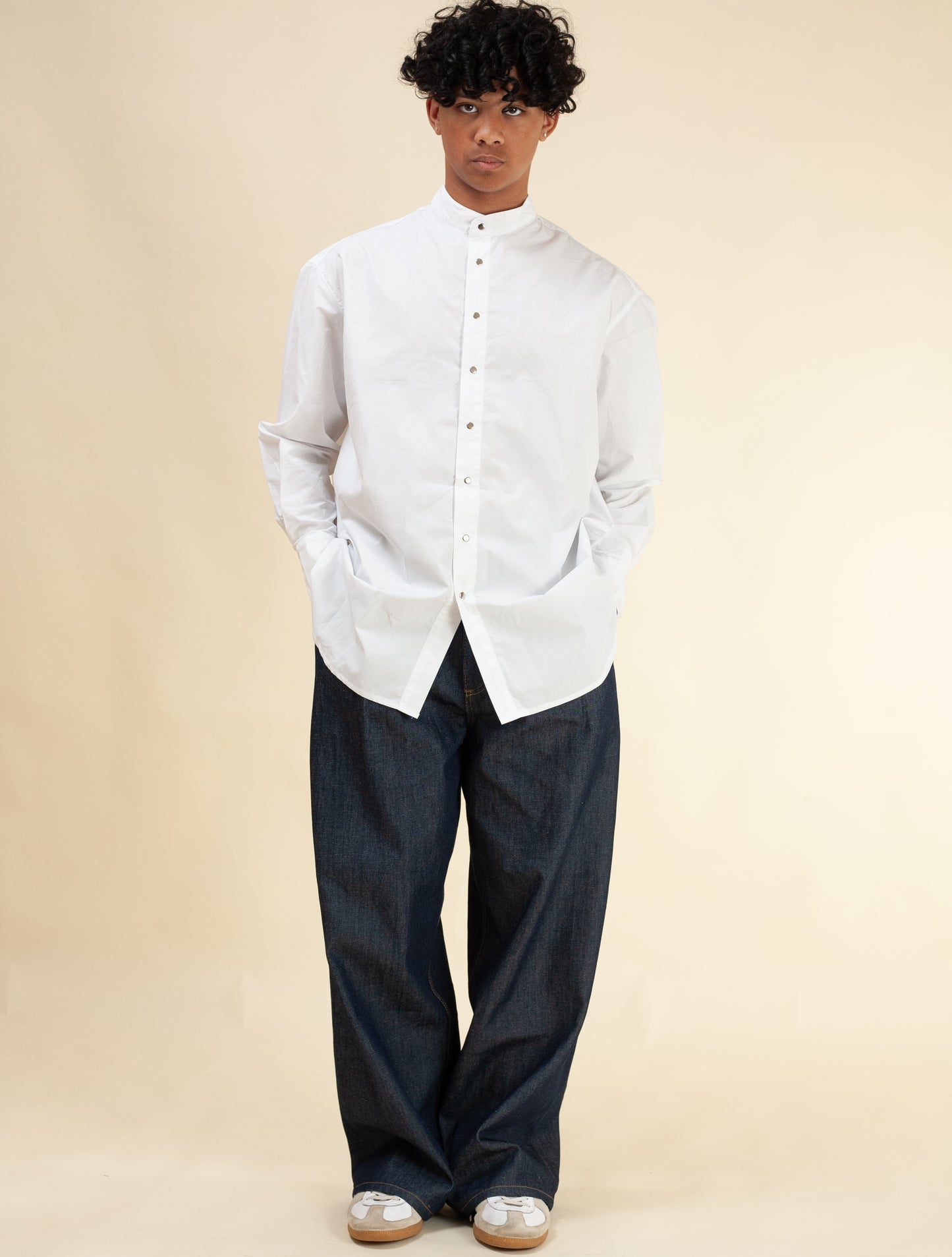 Mandarin Shirt (White Poplin)