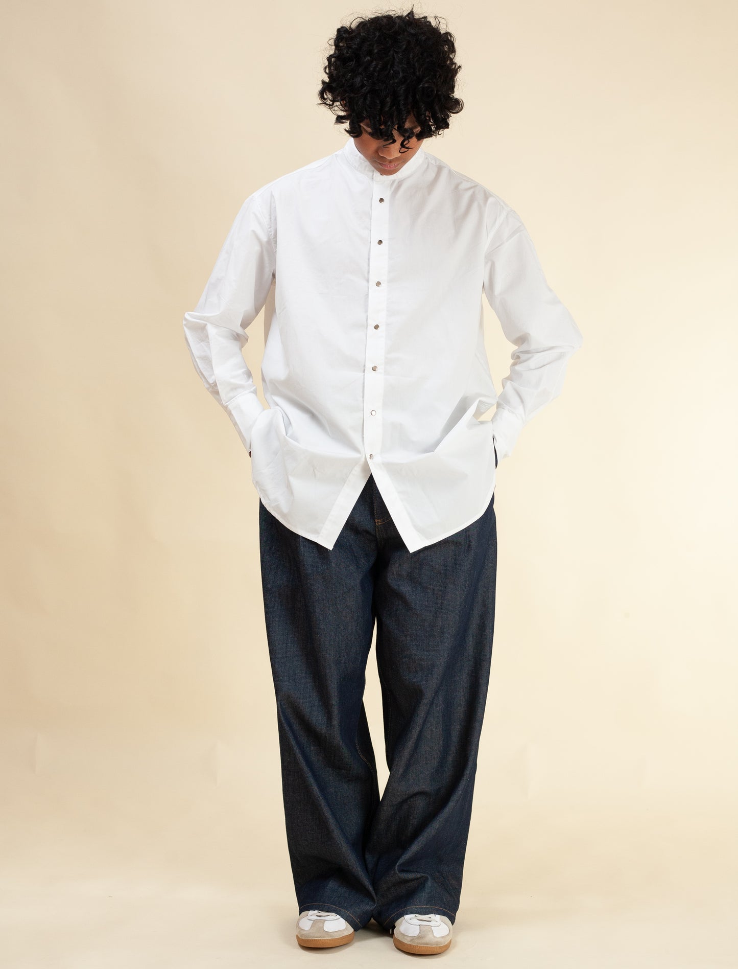 Mandarin Shirt (White Poplin)
