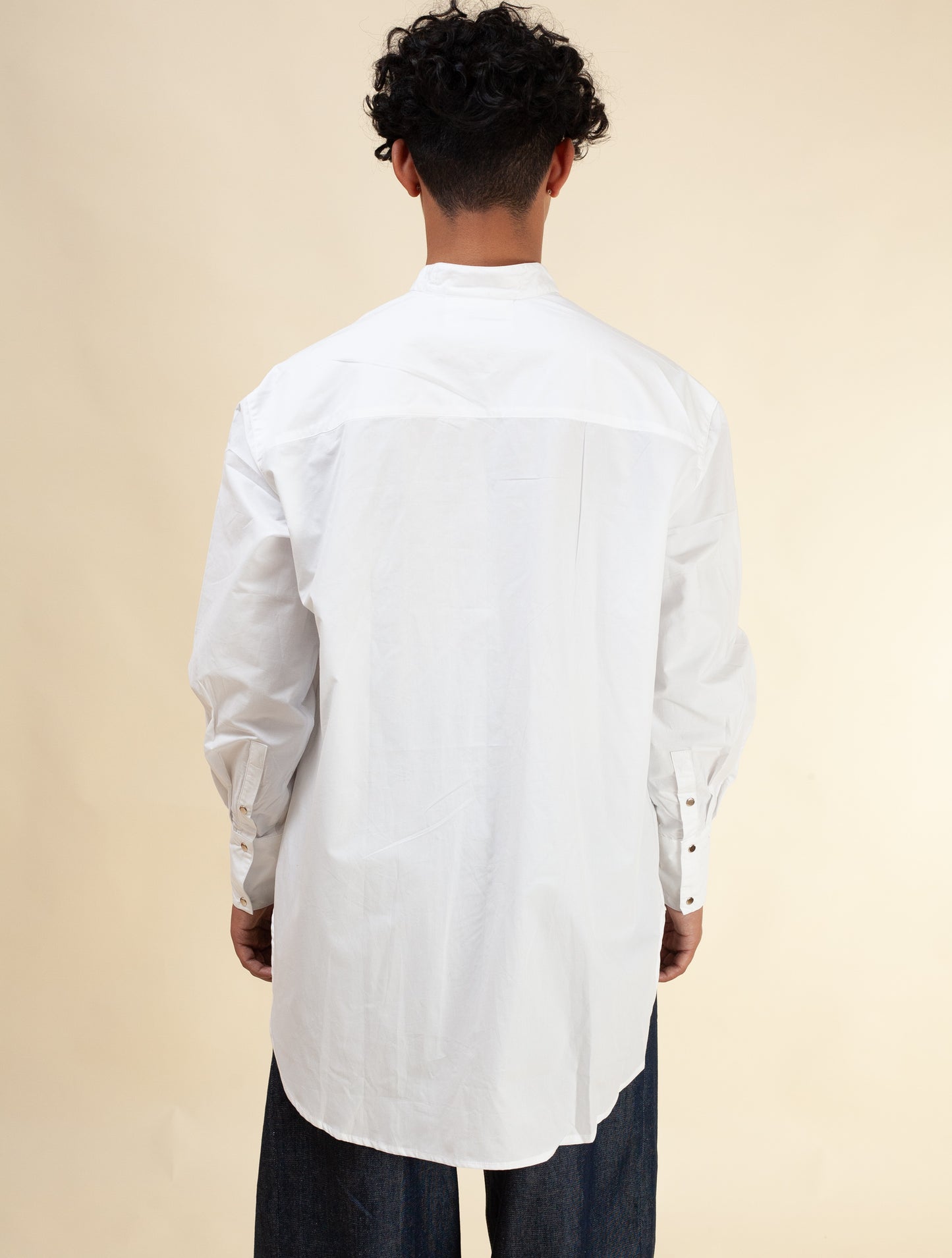 Mandarin Shirt (White Poplin)