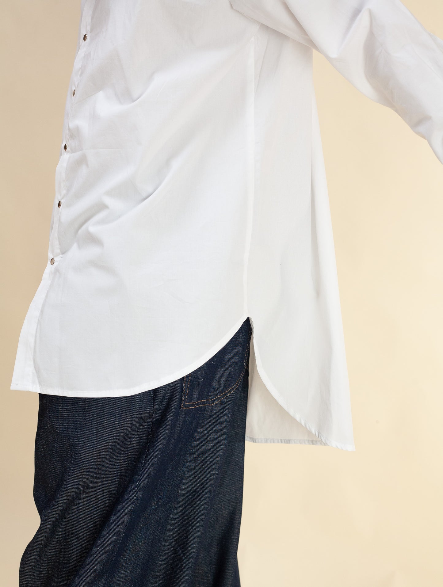 Mandarin Shirt (White Poplin)