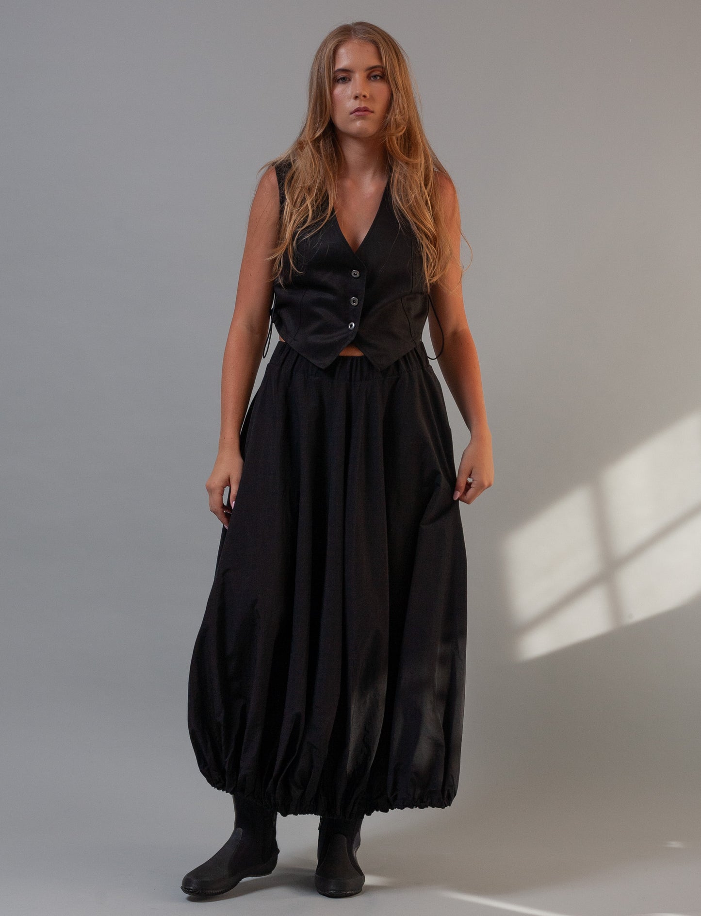 Denim Waistcoat- Black