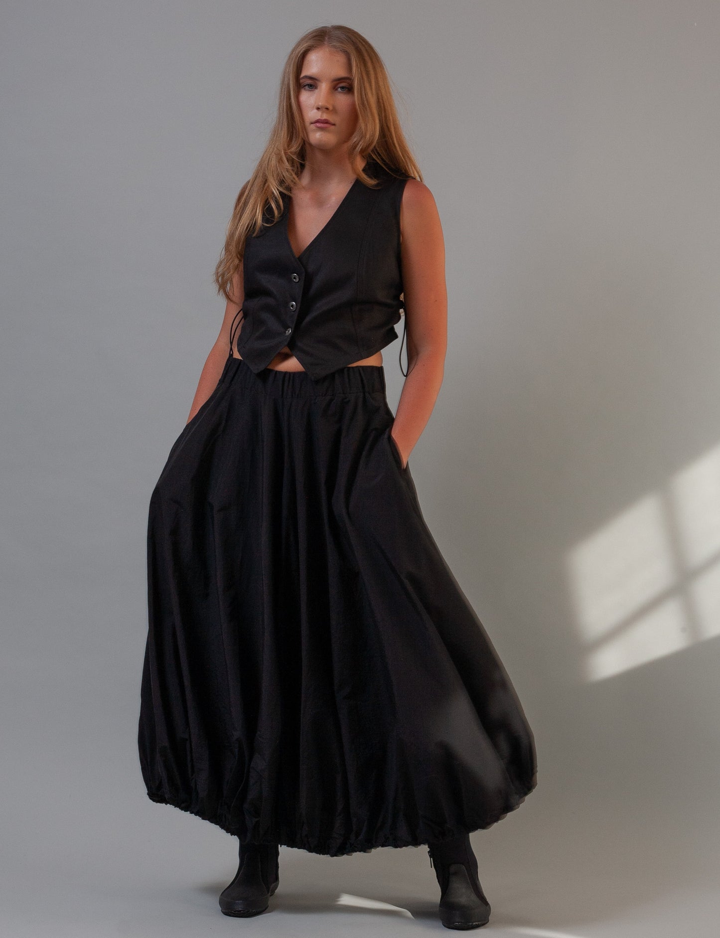 Denim Waistcoat- Black
