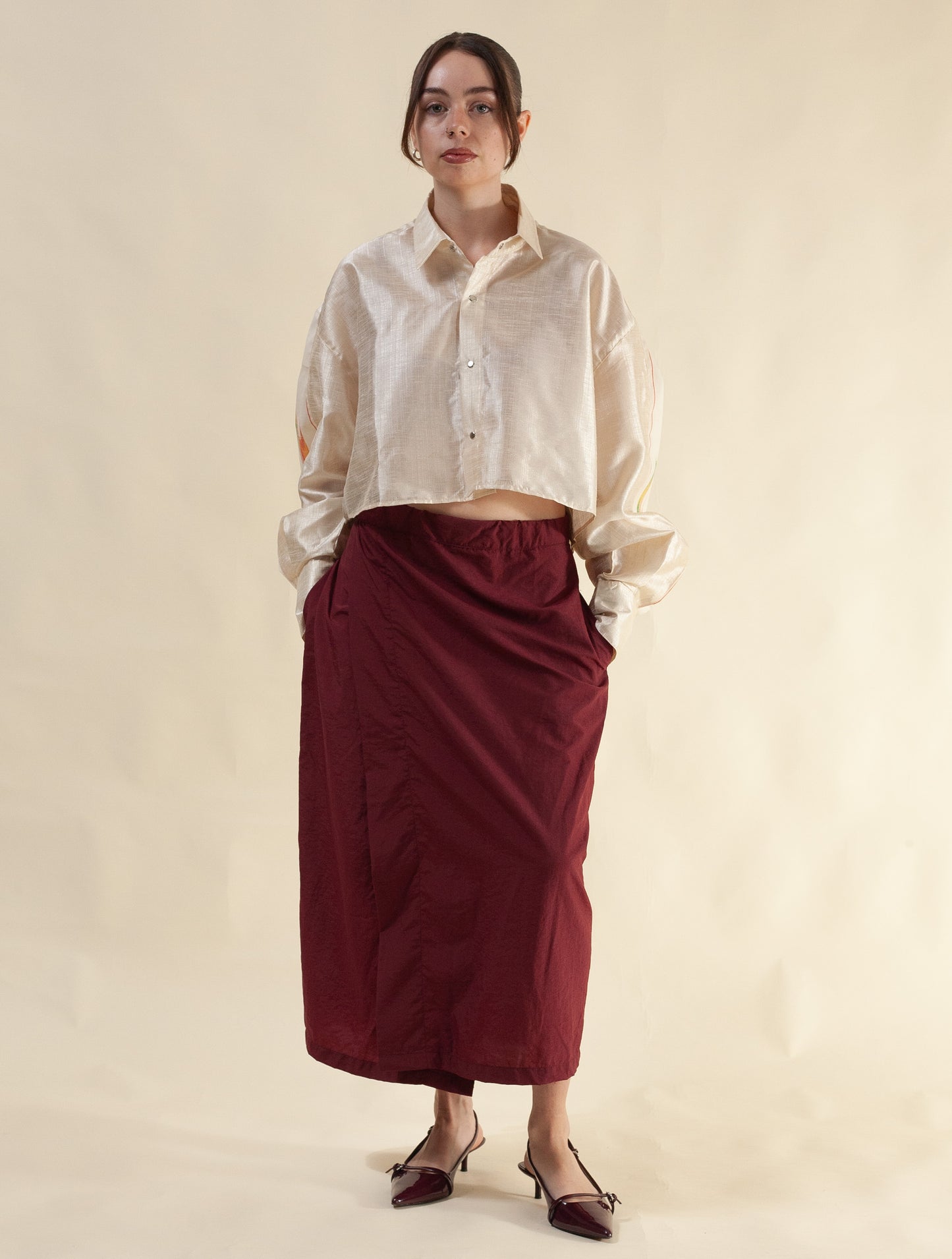 Zen-Zen Wrap Skirt (Oxblood)