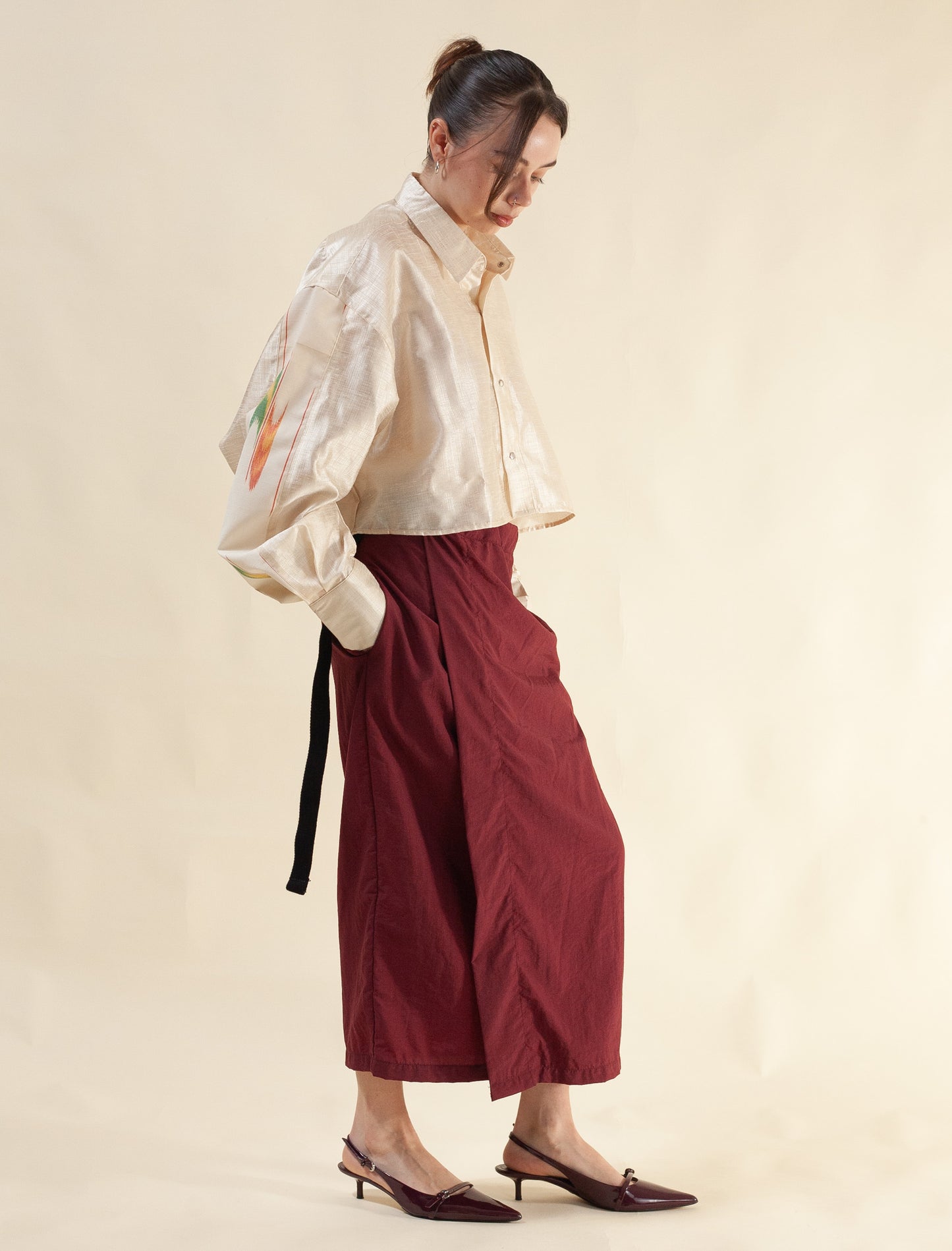 Zen-Zen Wrap Skirt (Oxblood)