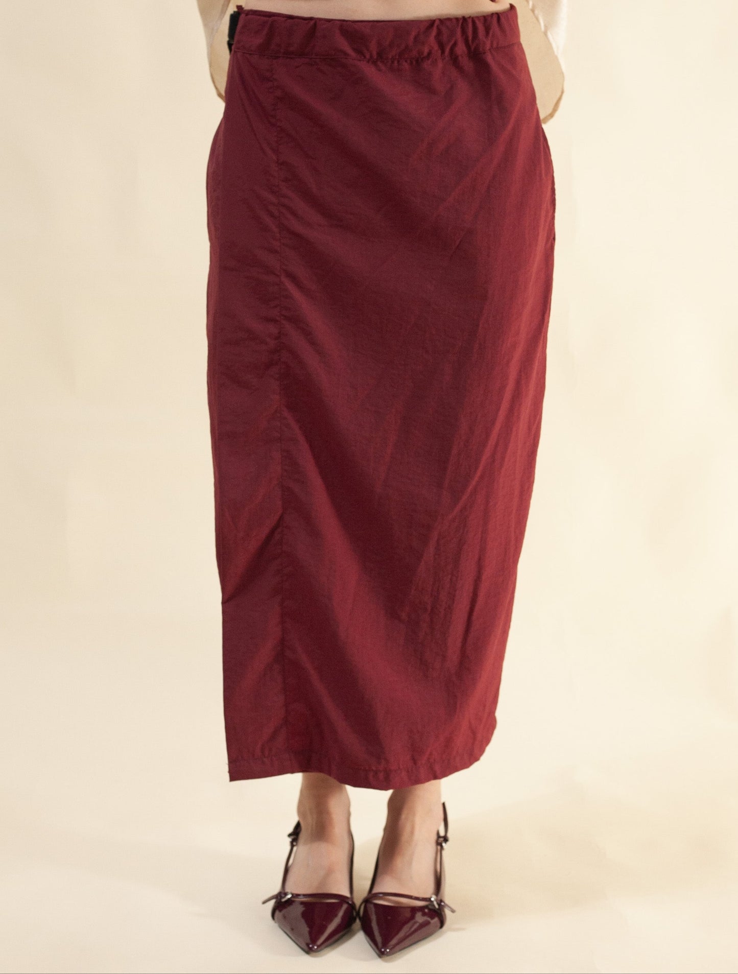 Zen-Zen Wrap Skirt (Oxblood)