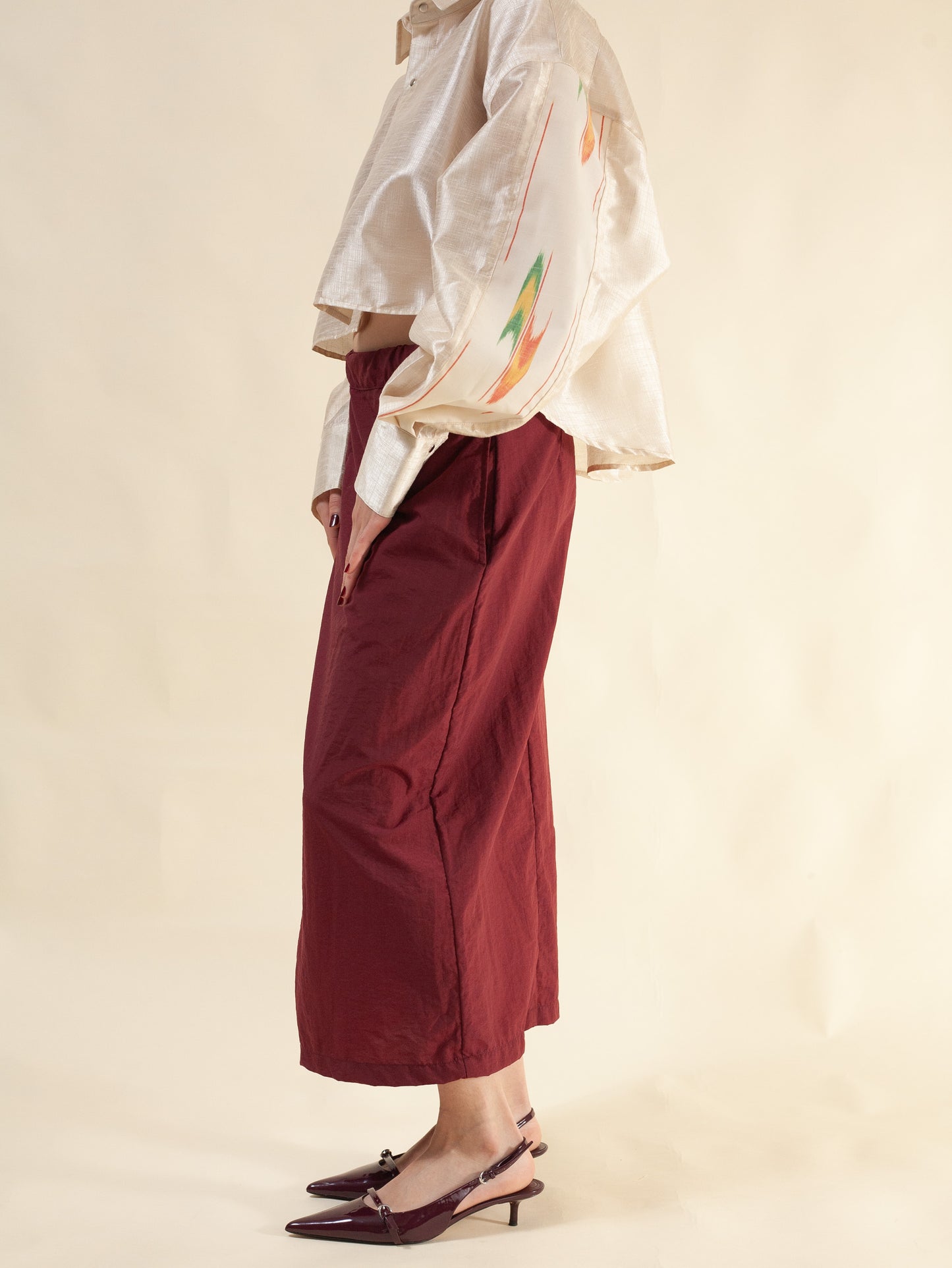 Zen-Zen Wrap Skirt (Oxblood)