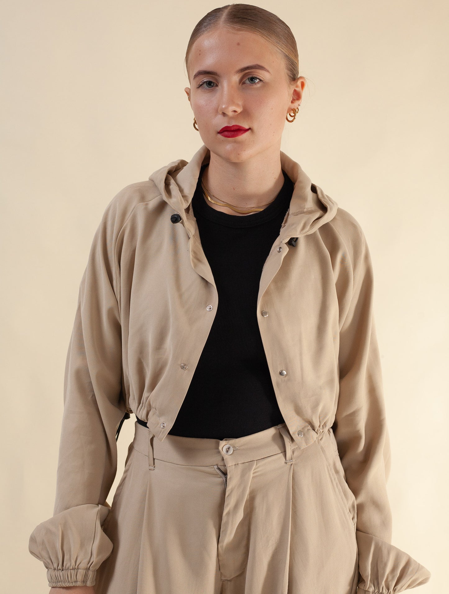 Keiko Cropped Tensel Jacket (Butter Toffee)