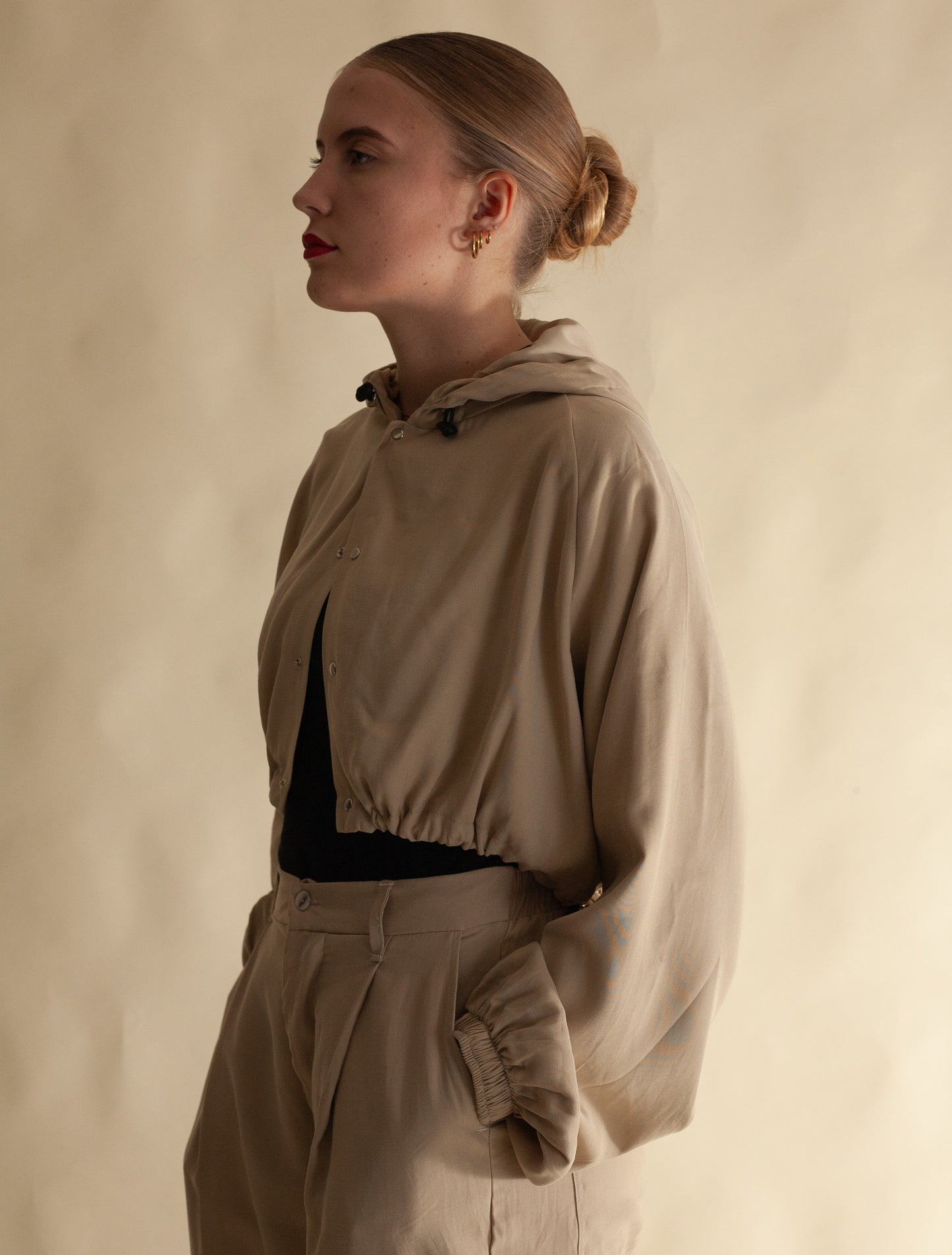 Keiko Cropped Tensel Jacket (Butter Toffee)