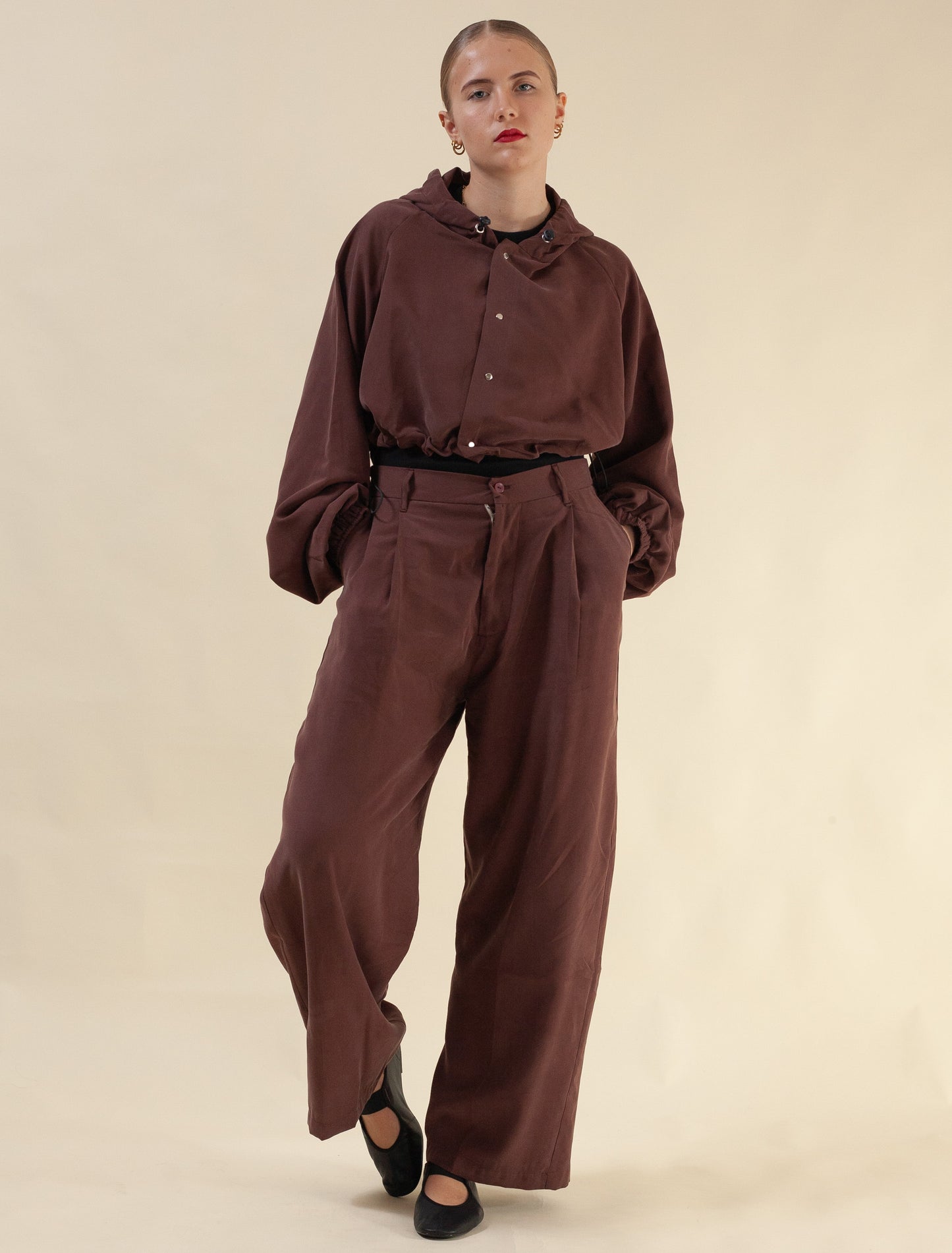 Keiko cropped jacket (Beetroot)