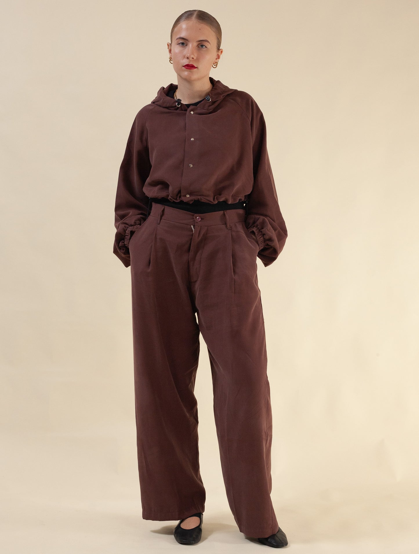 Keiko cropped jacket (Beetroot)