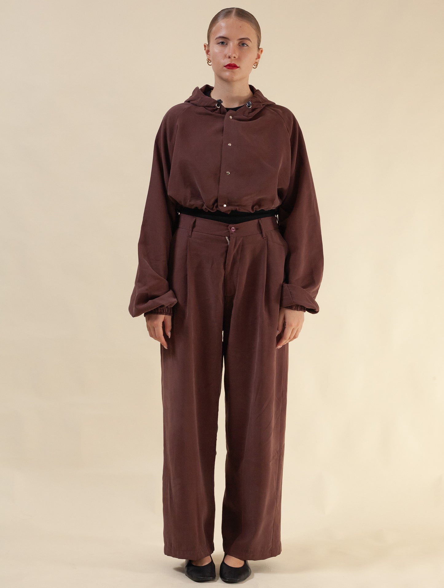 Keiko cropped jacket (Beetroot)
