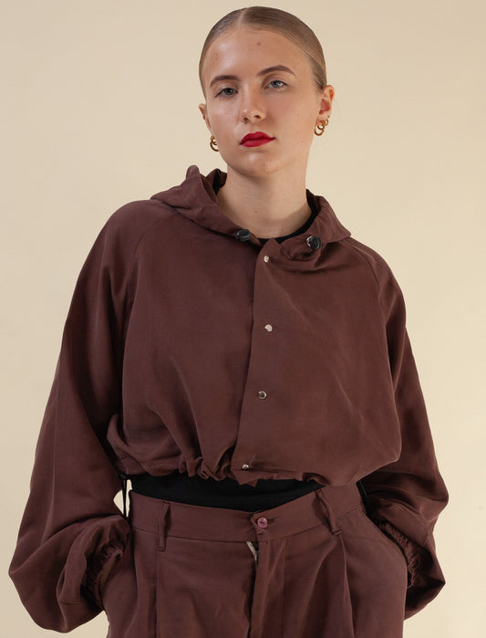 Keiko cropped jacket (Beetroot)