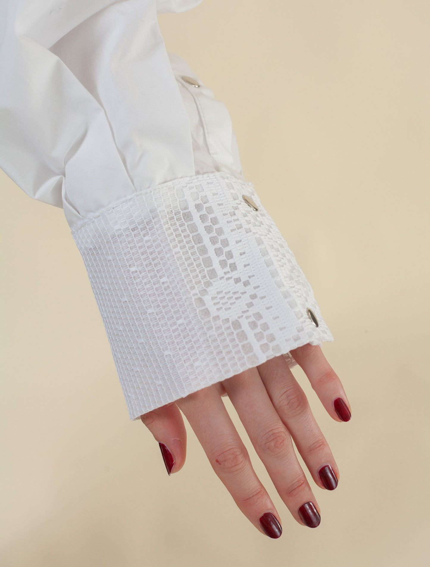 Cropped Shirt Creme (Linen and Lace)