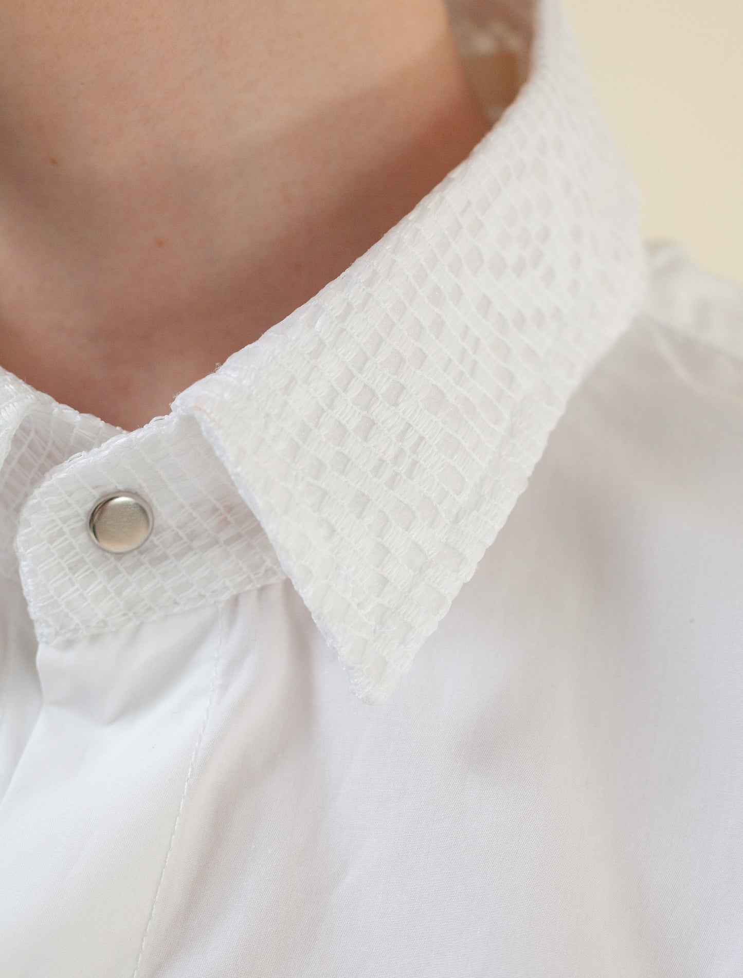Cropped Shirt Creme (Linen and Lace)