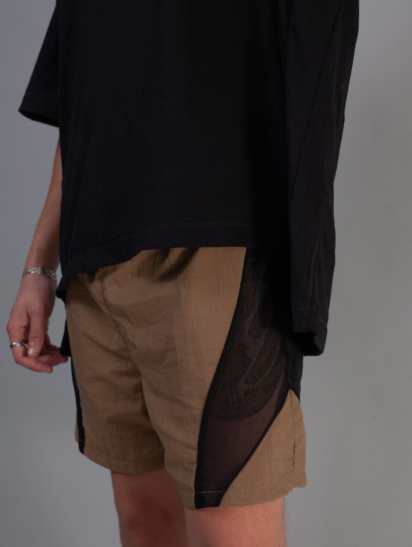 Utility Paneled Mesh Shorts ( Stone )