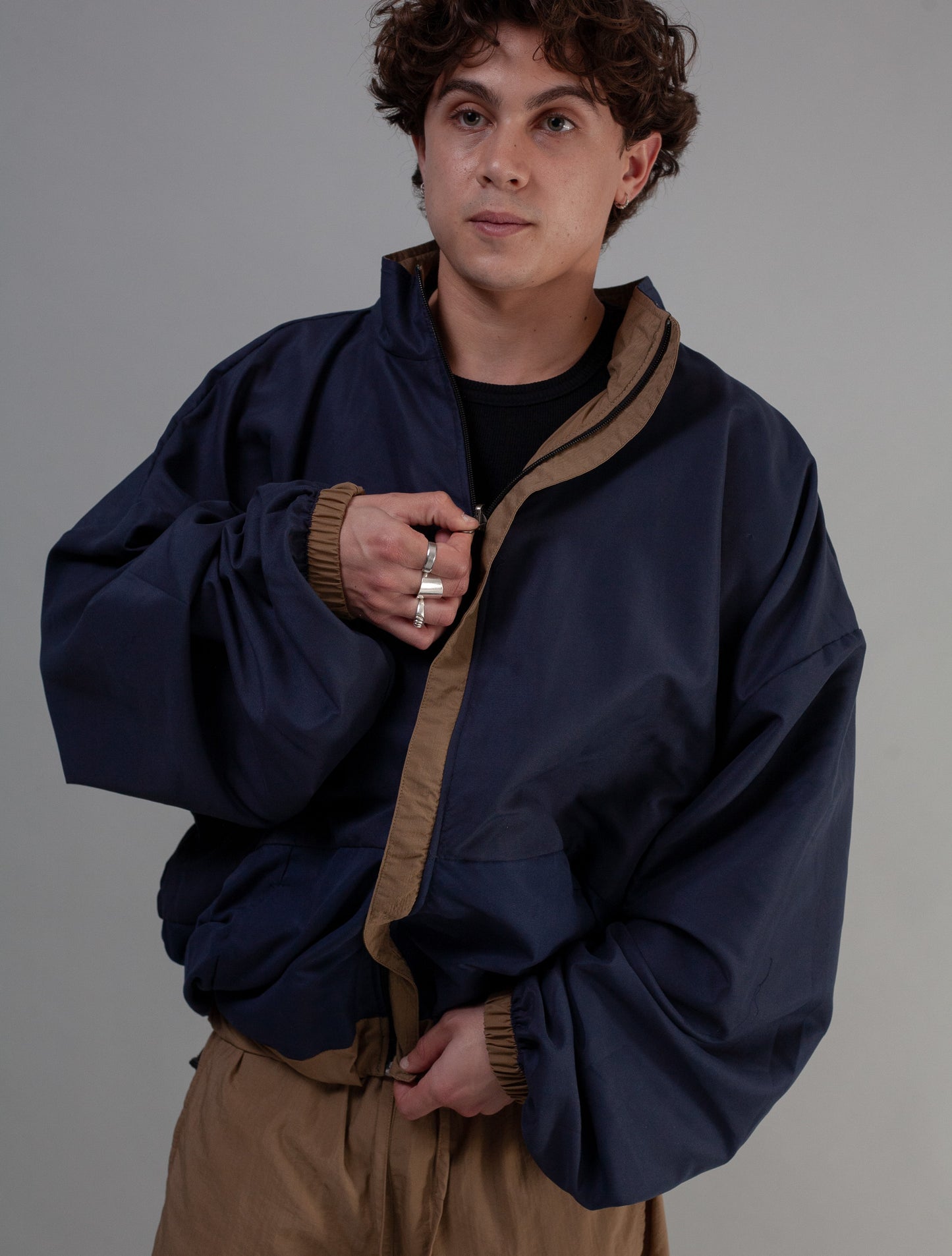 Oversized Reversible Jacket ( Pebble Stone )