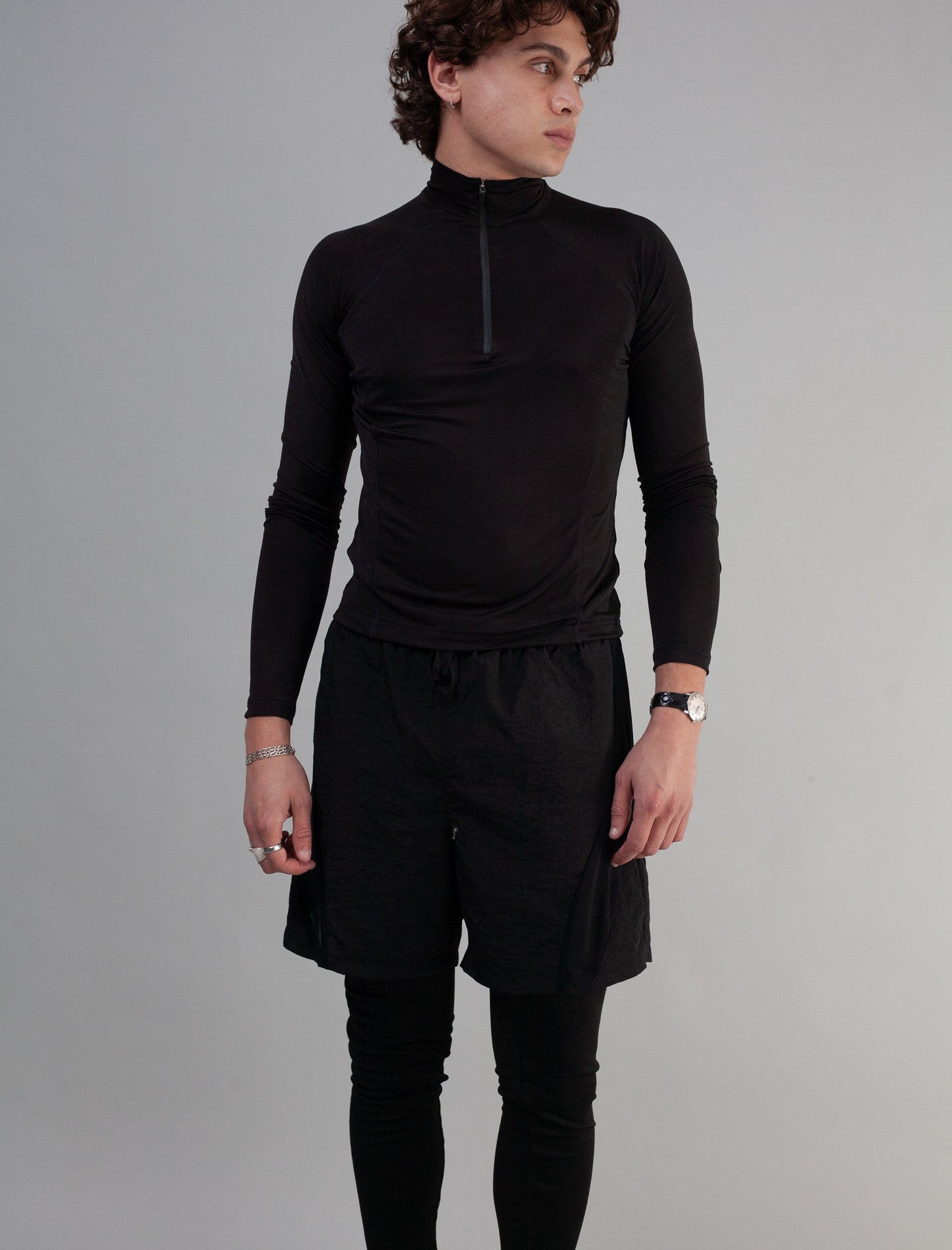 Utility Paneled Mesh Shorts ( Black )