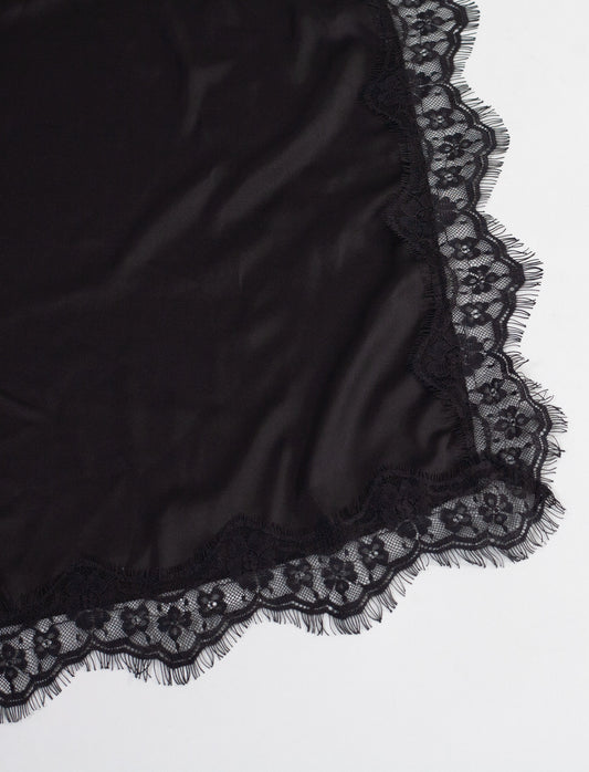 Erin Scarf with lace trim ( Black )