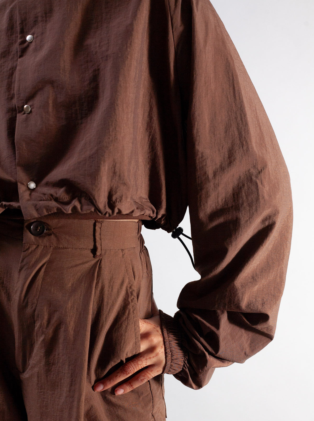 Keiko cropped jacket (brown tech)