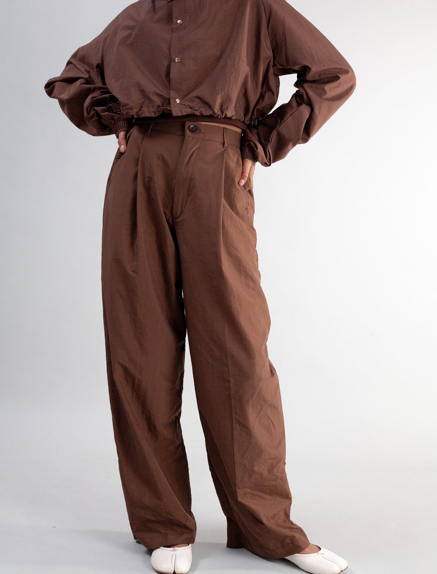 Keiko cropped jacket (brown tech)