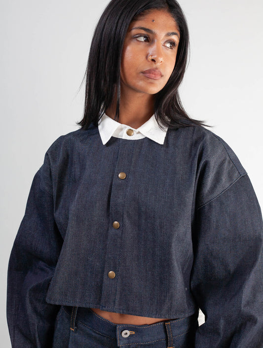 Cropped Jacket ( Denim & Lace)