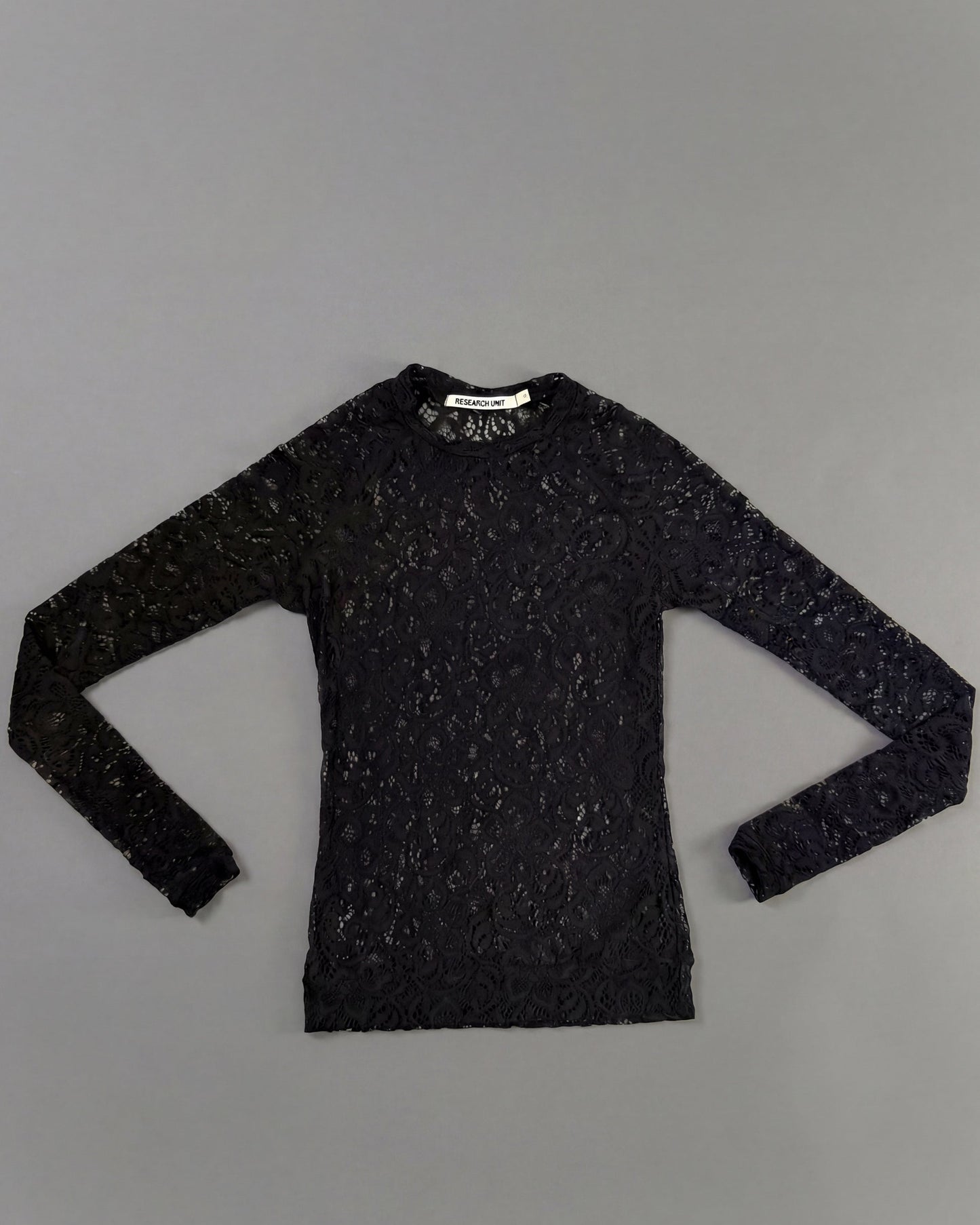 Lace Long Sleeve Top (Black)