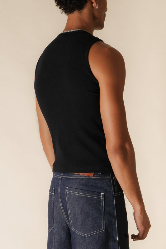 Studio Ribbed Vest (Black)