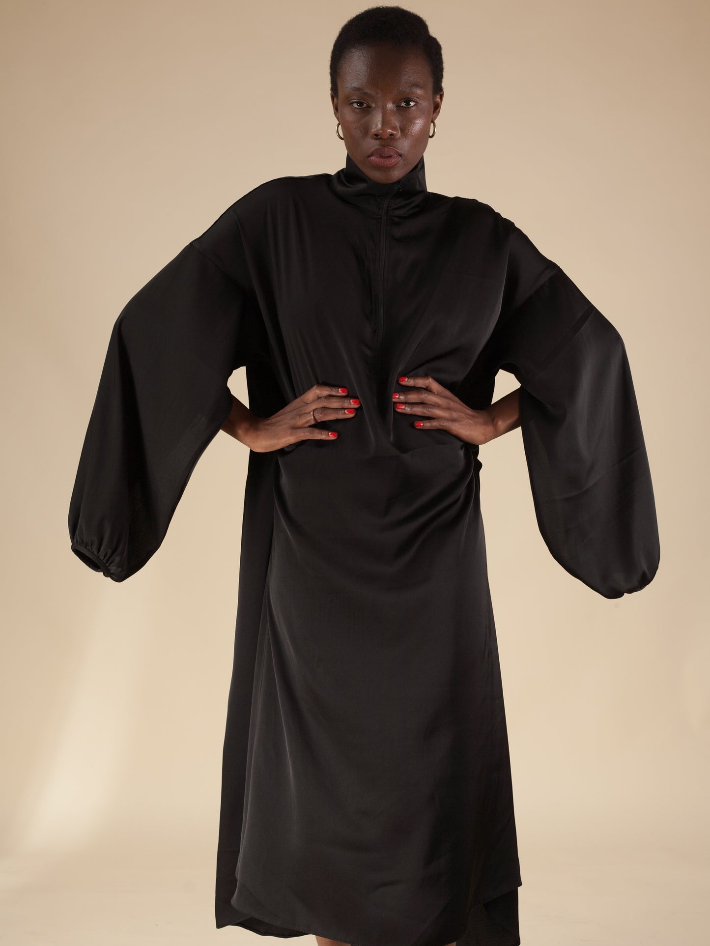 Asia Dress (Black Satin)