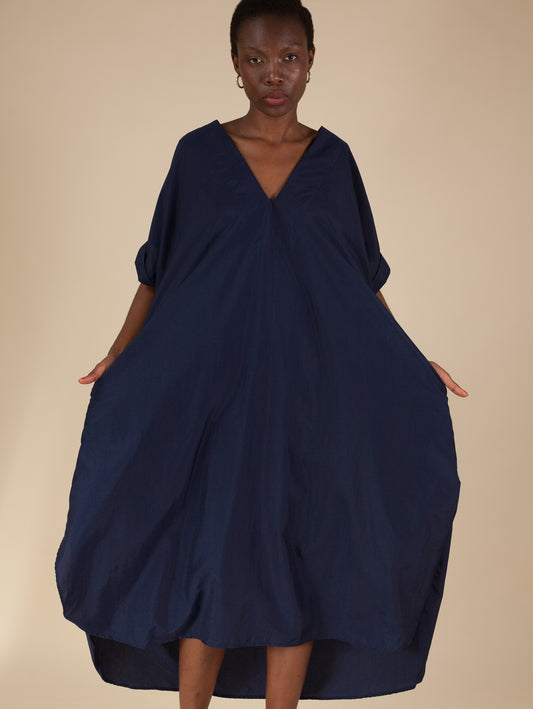 Plunge Neck Caftan (Navy)