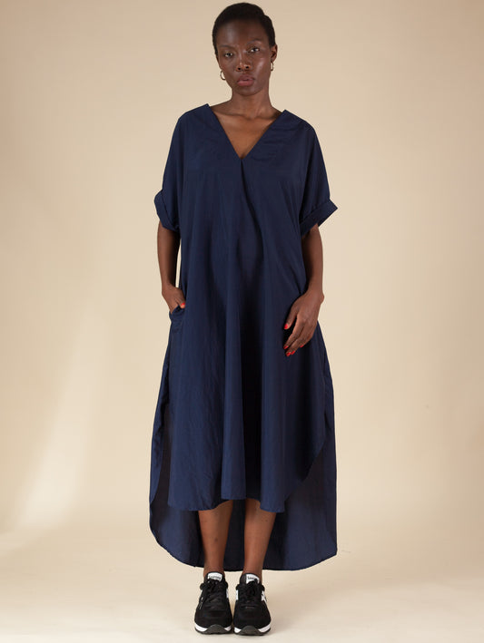 Plunge Neck Caftan (Navy)