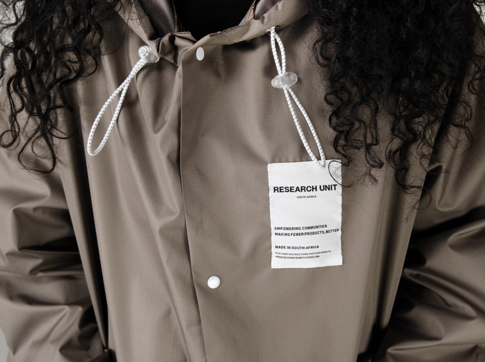 Ripstop Waterproof Raincoat Stone Closeup