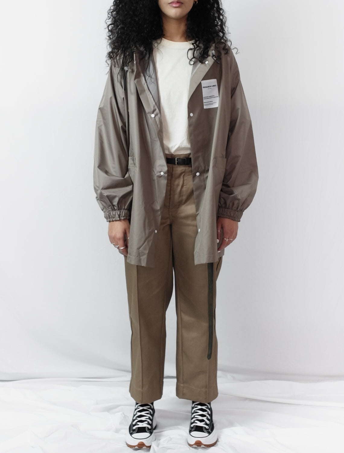 Ripstop Waterproof Rain Jacket (Stone) High Quality and Premium materials. Mid length and unisex