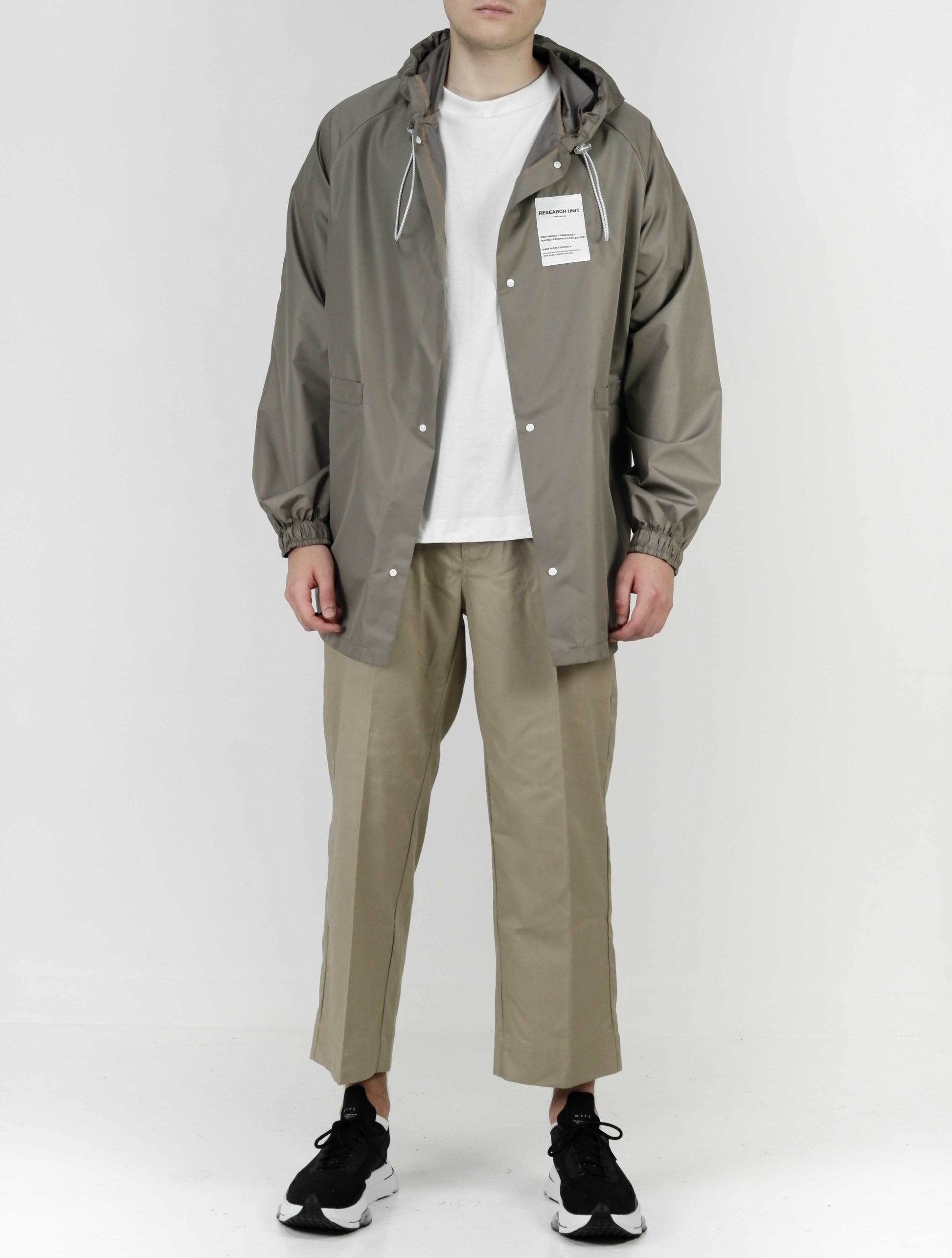 Ripstop Waterproof Rain Jacket (Stone) High Quality and Premium materials. Mid length and unisex