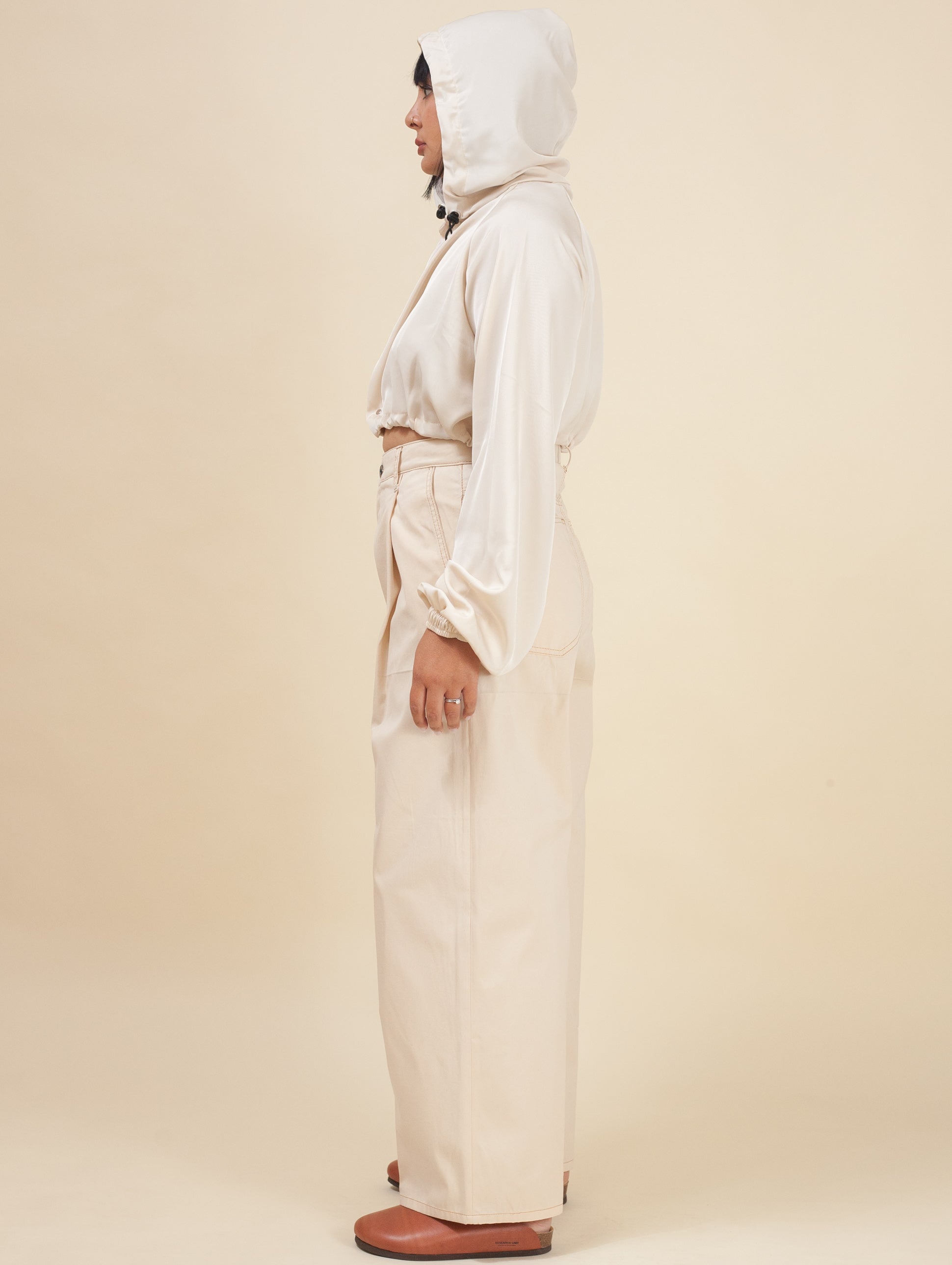 Keiko Cropped Twill Jacket (Milk)