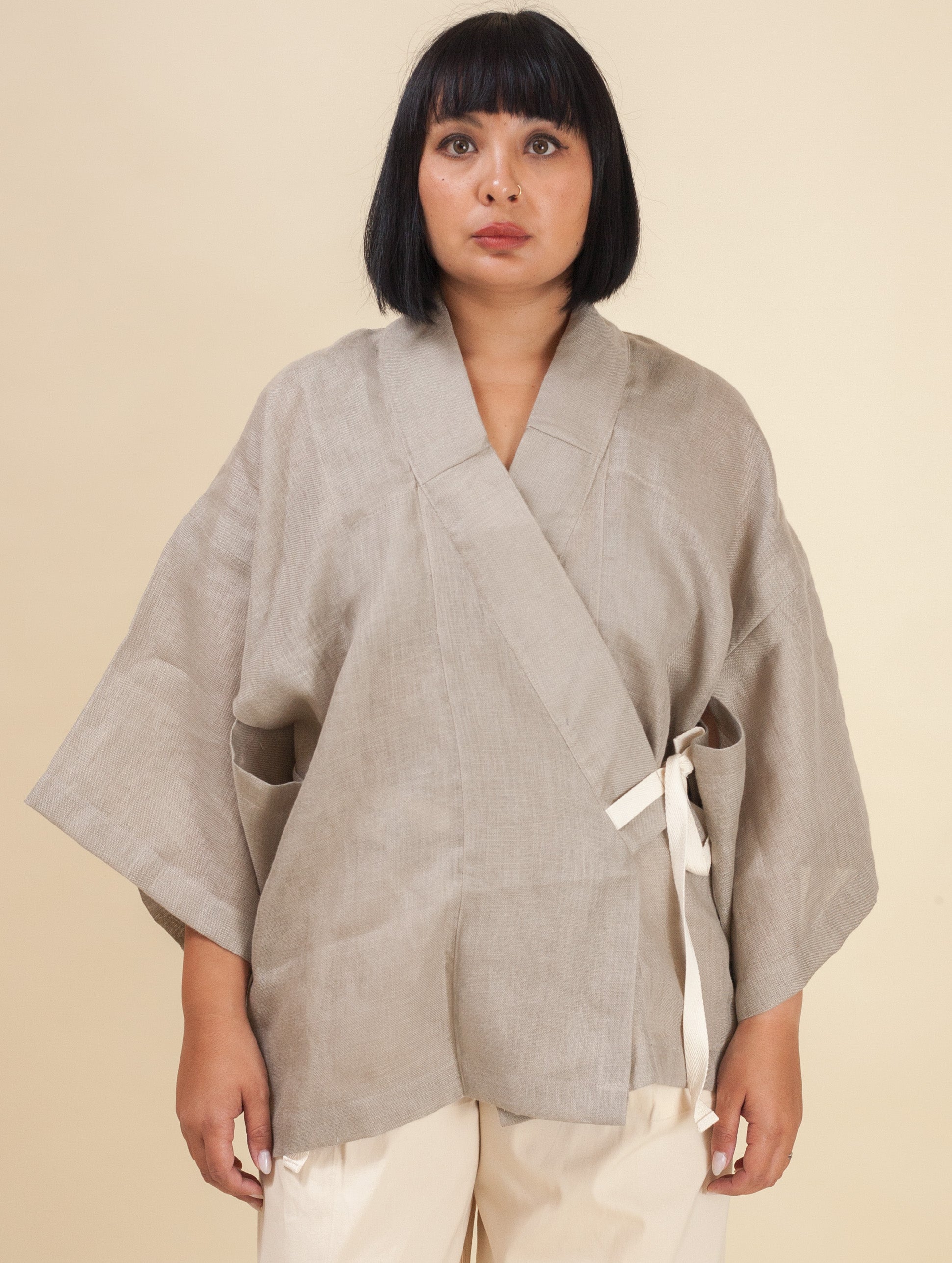 Kimono Short (Linen Grey)