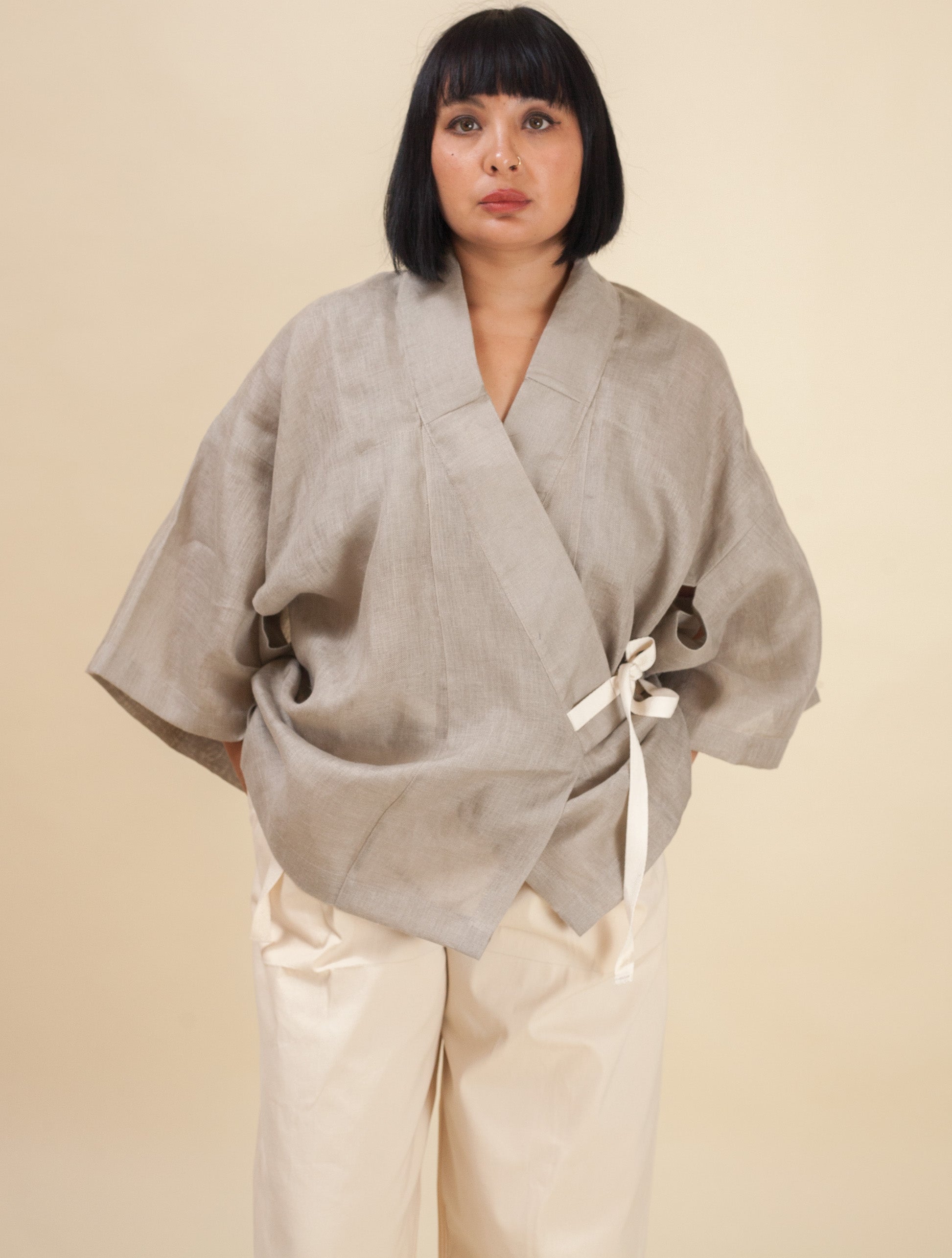 Kimono Short (Linen Grey)