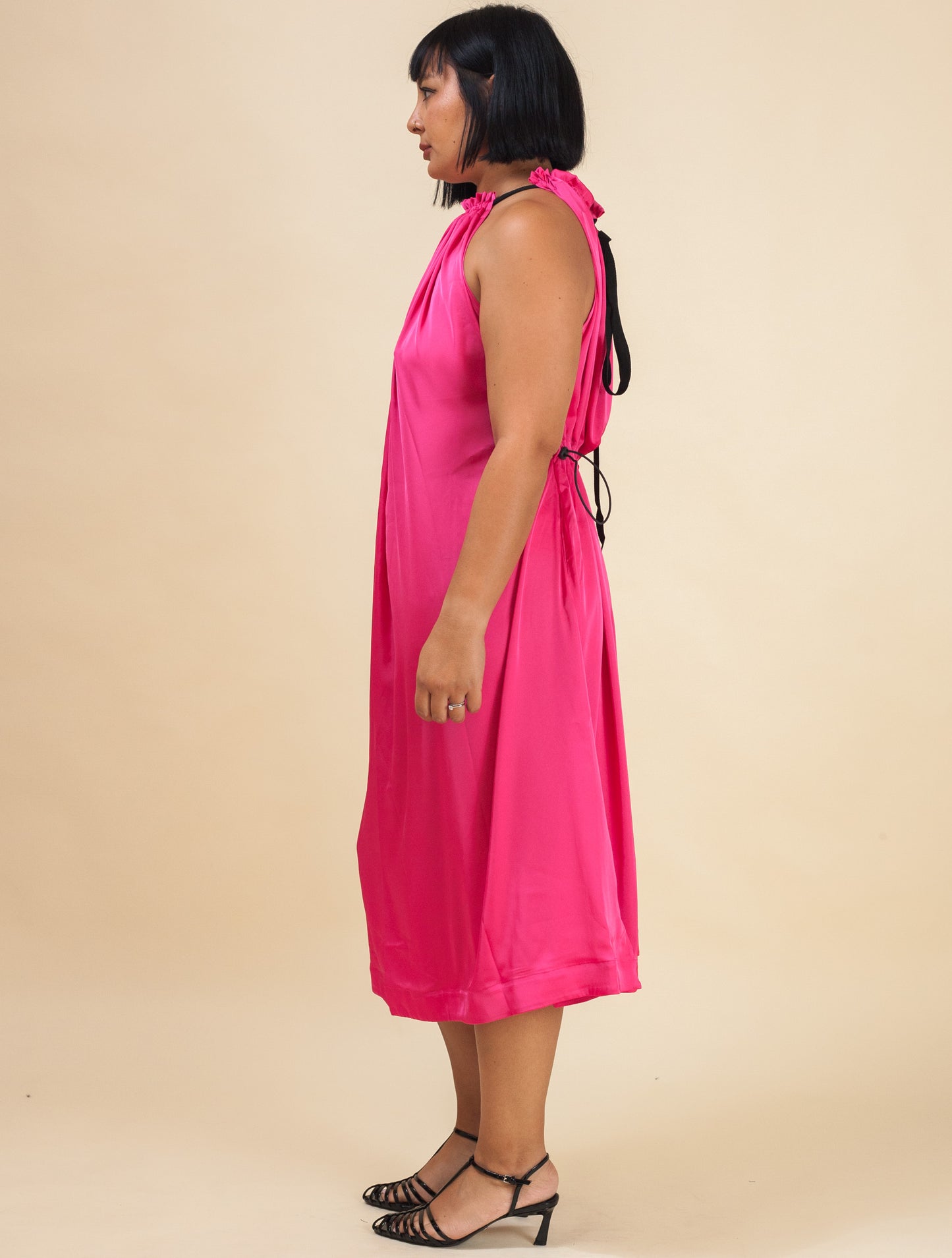 Halter Dress Satin (Barbie Pink)