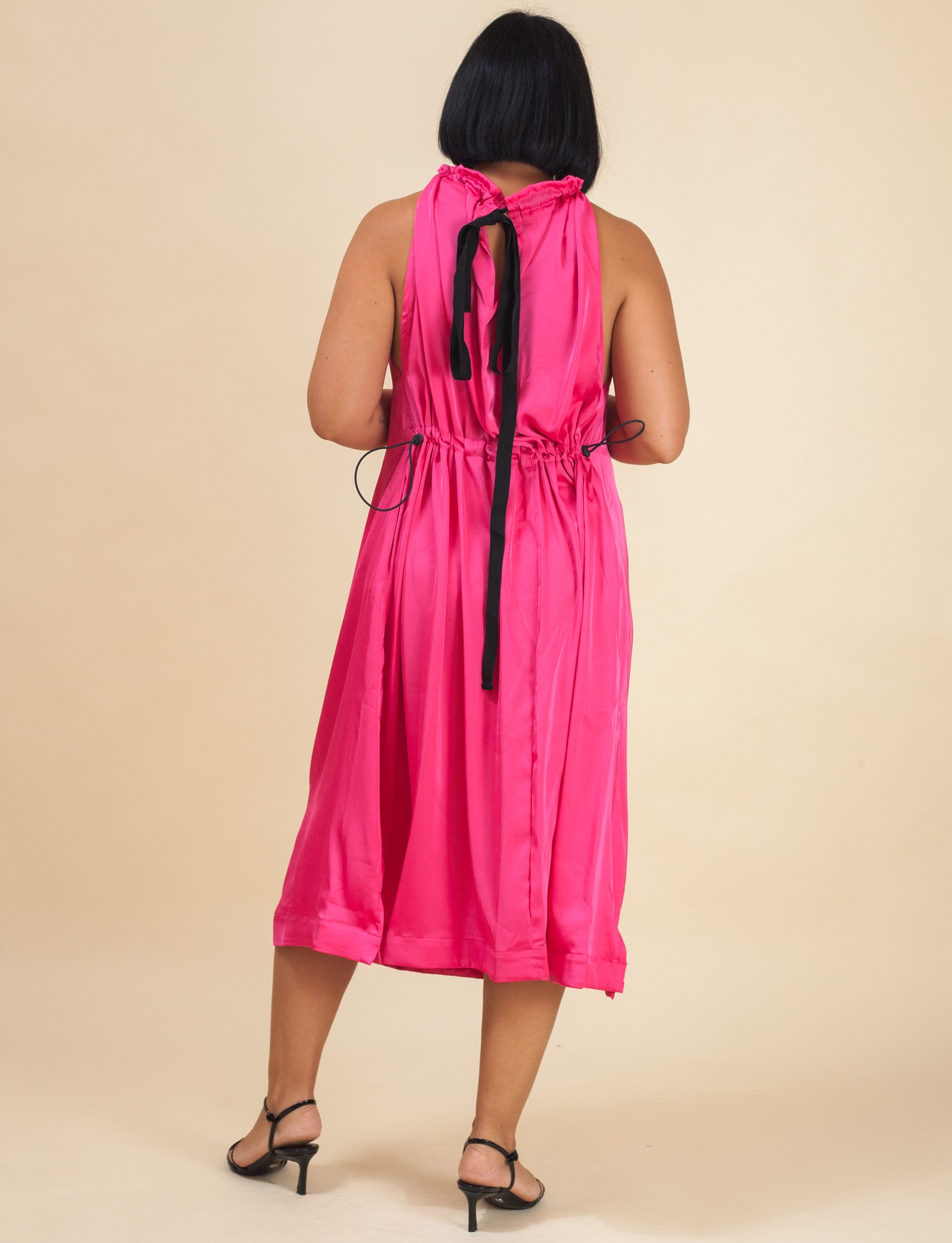 Halter Dress Satin (Barbie Pink)