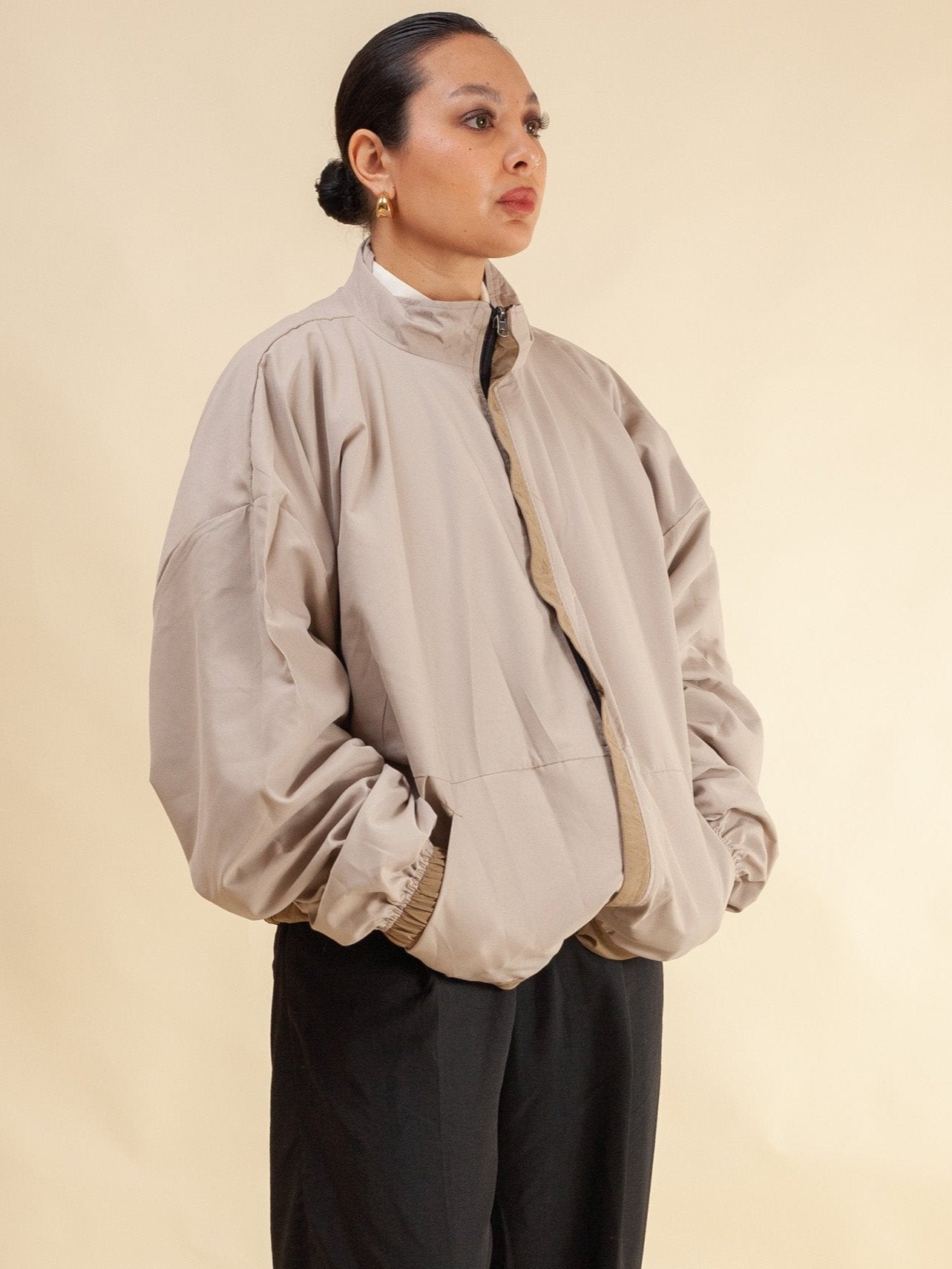 Oversized Reversible Jacket ( Pebble Stone )