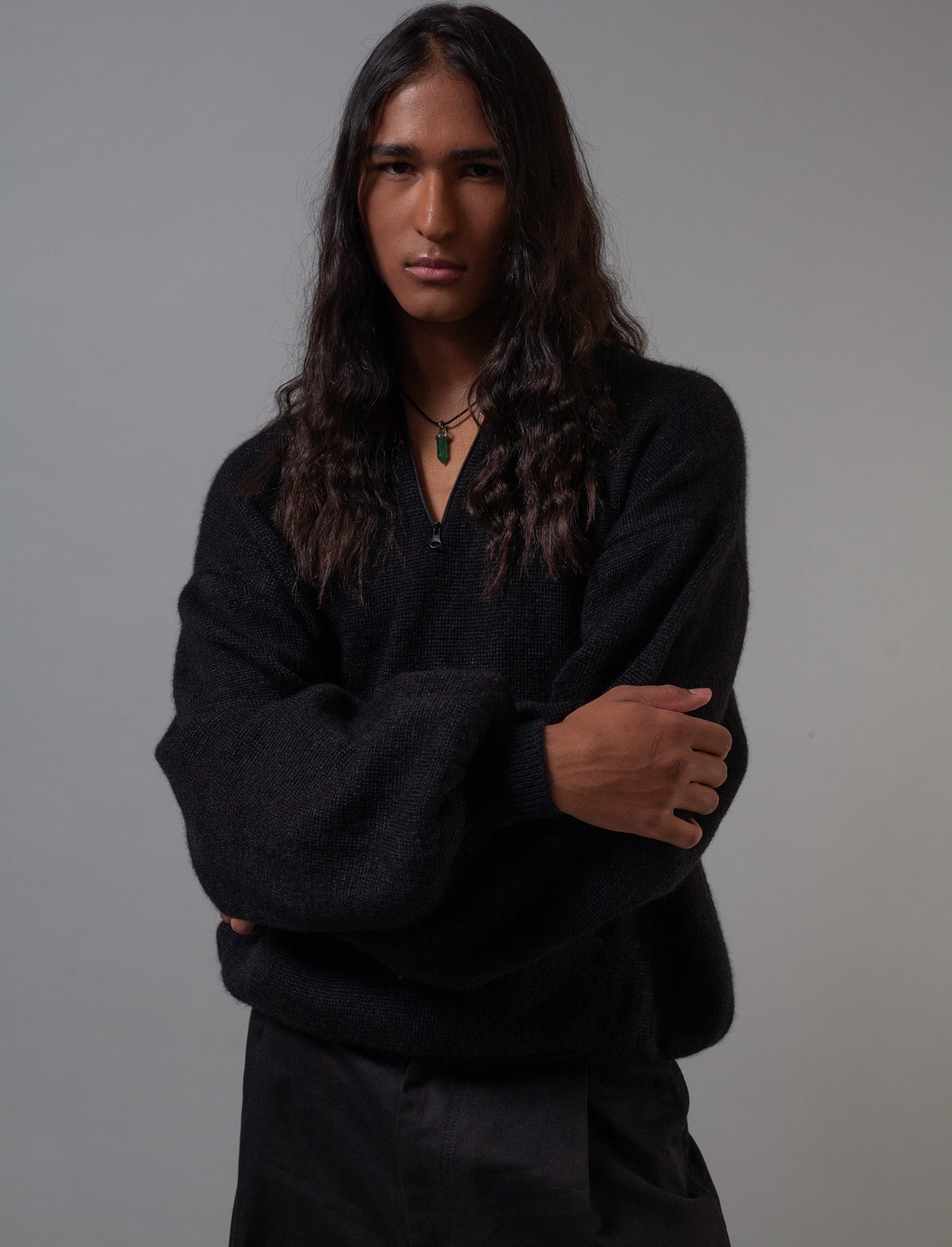 Lazy Mohair&Wool Jumper ( Black )