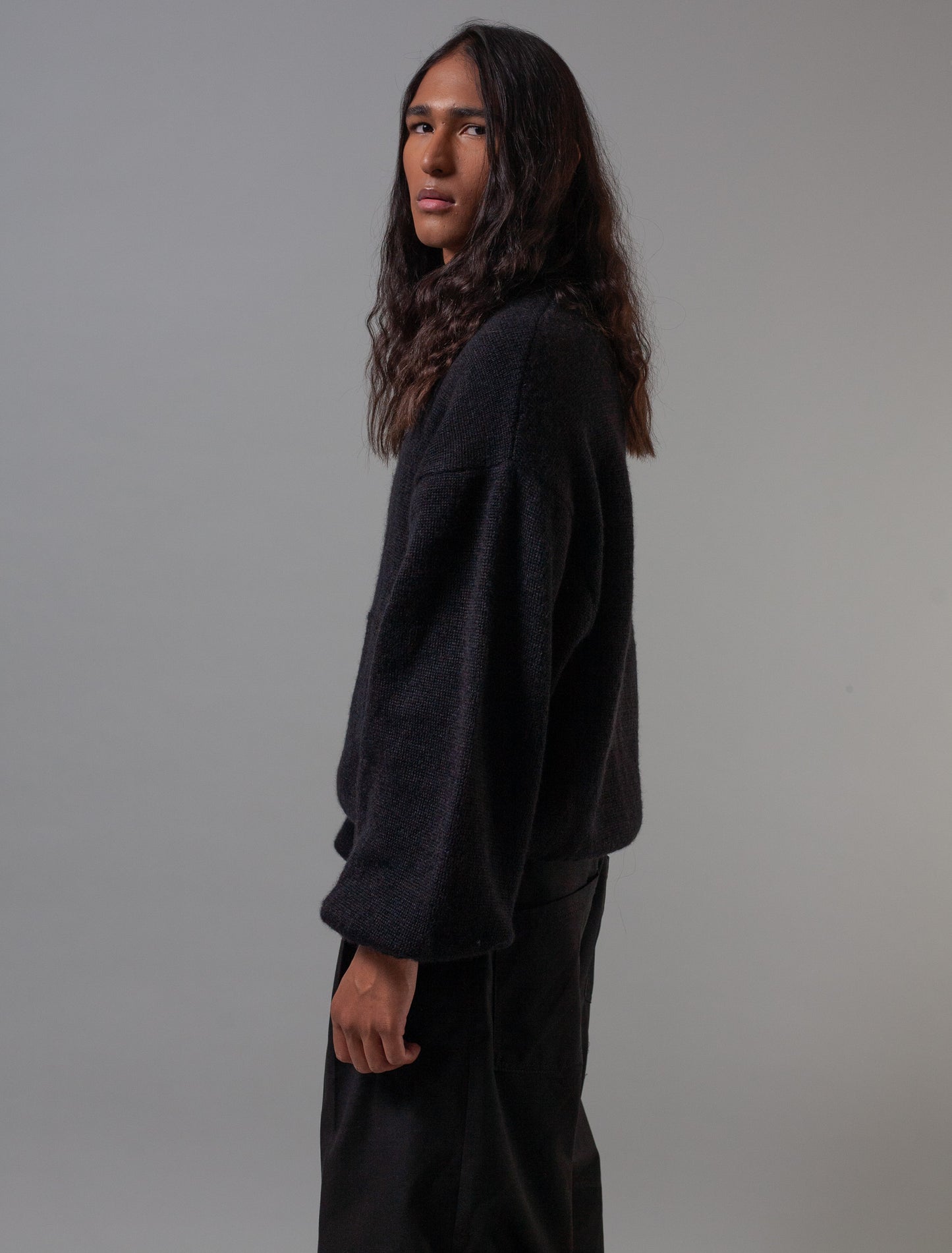 Lazy Mohair&Wool Jumper ( Black )