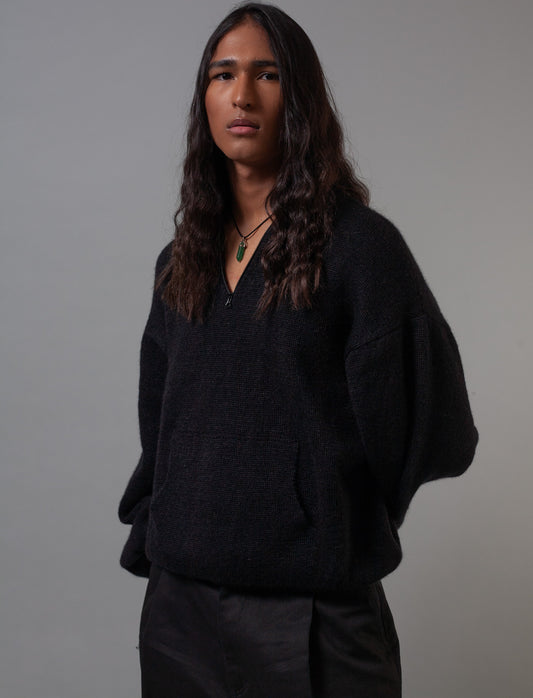 Lazy Mohair&Wool Jumper ( Black )